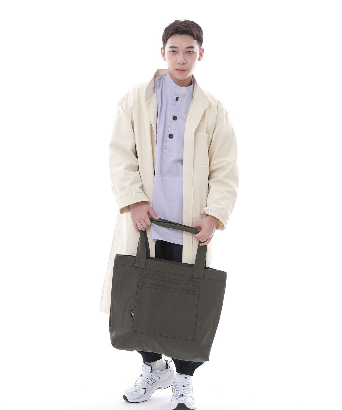 세인트크루(SAINTCREW) 프리스타일 라이프 심플 빅사이즈 에코백 FLB-102 카키
