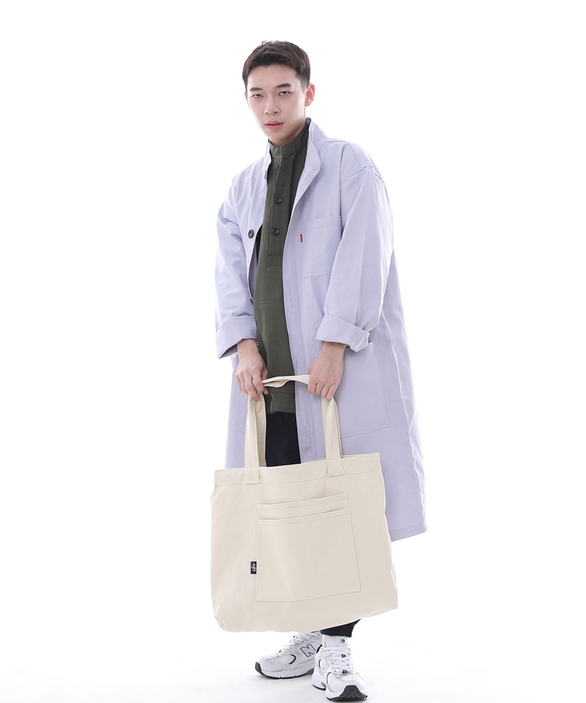 세인트크루(SAINTCREW) 프리스타일 라이프 심플 빅사이즈 에코백 FLB-102 크림