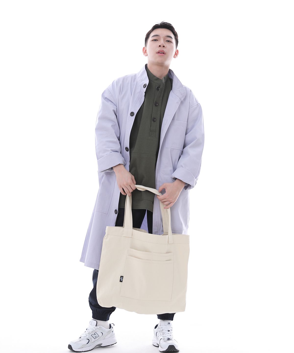 세인트크루(SAINTCREW) 프리스타일 라이프 심플 빅사이즈 에코백 FLB-102 크림
