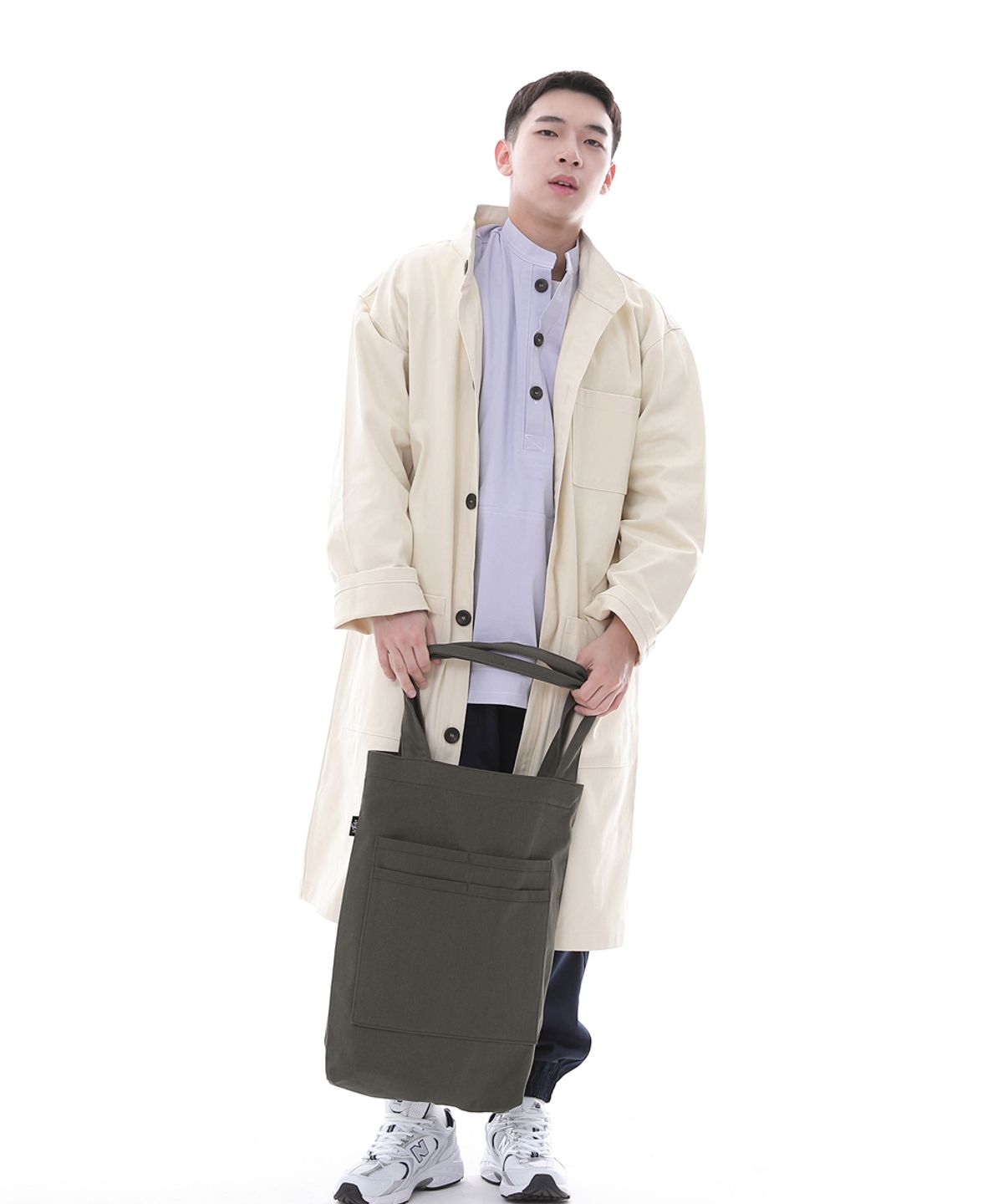 세인트크루(SAINTCREW) 프리스타일 라이프 심플 쇼퍼 에코백 FLS-103 카키