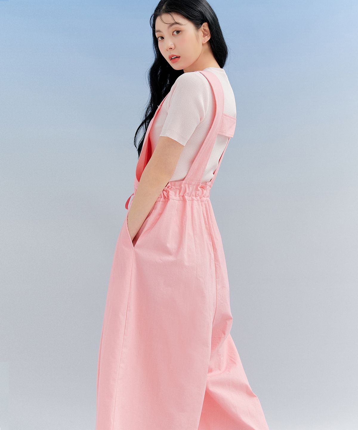 제로스트릿(ZEROSTREET) LINEN OVERALL / PINK