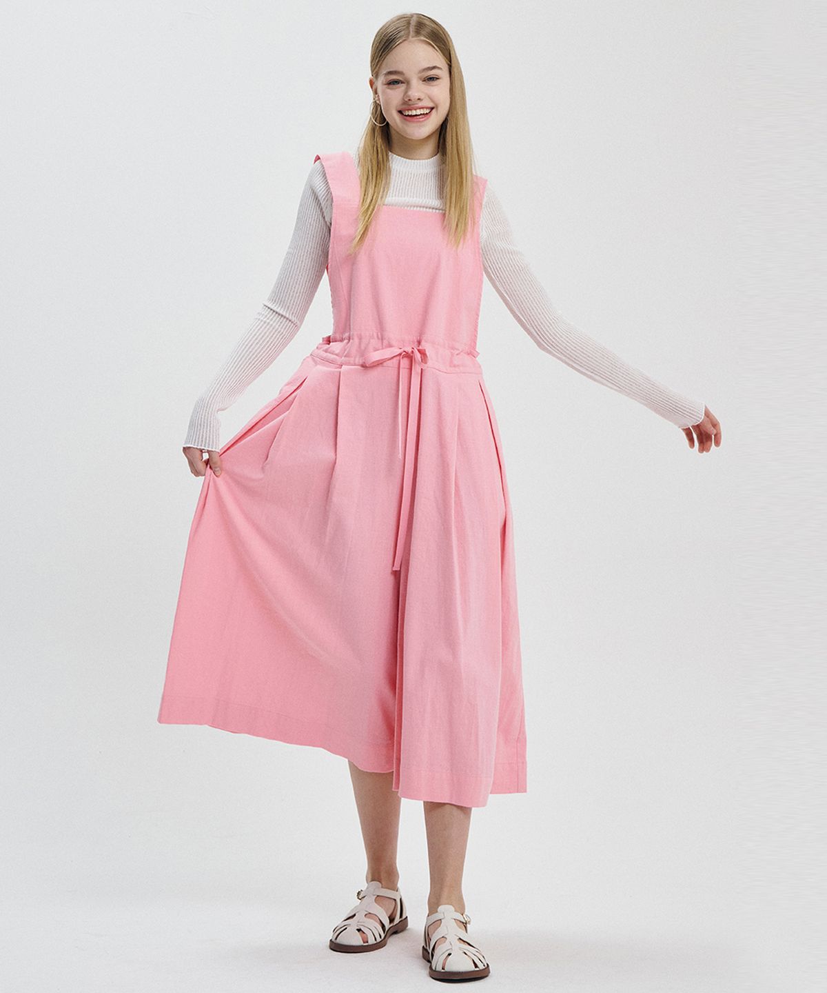 제로스트릿(ZEROSTREET) LINEN OVERALL / PINK