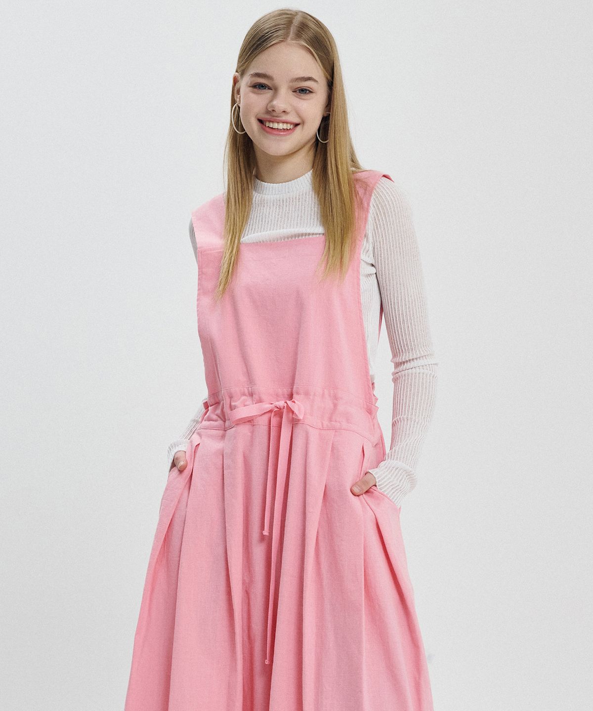 제로스트릿(ZEROSTREET) LINEN OVERALL / PINK