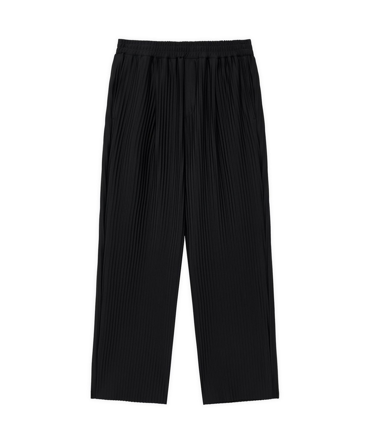 드로우핏(DRAW FIT) 와이드 밴딩 슬릭 플리츠 팬츠 [BLACK]