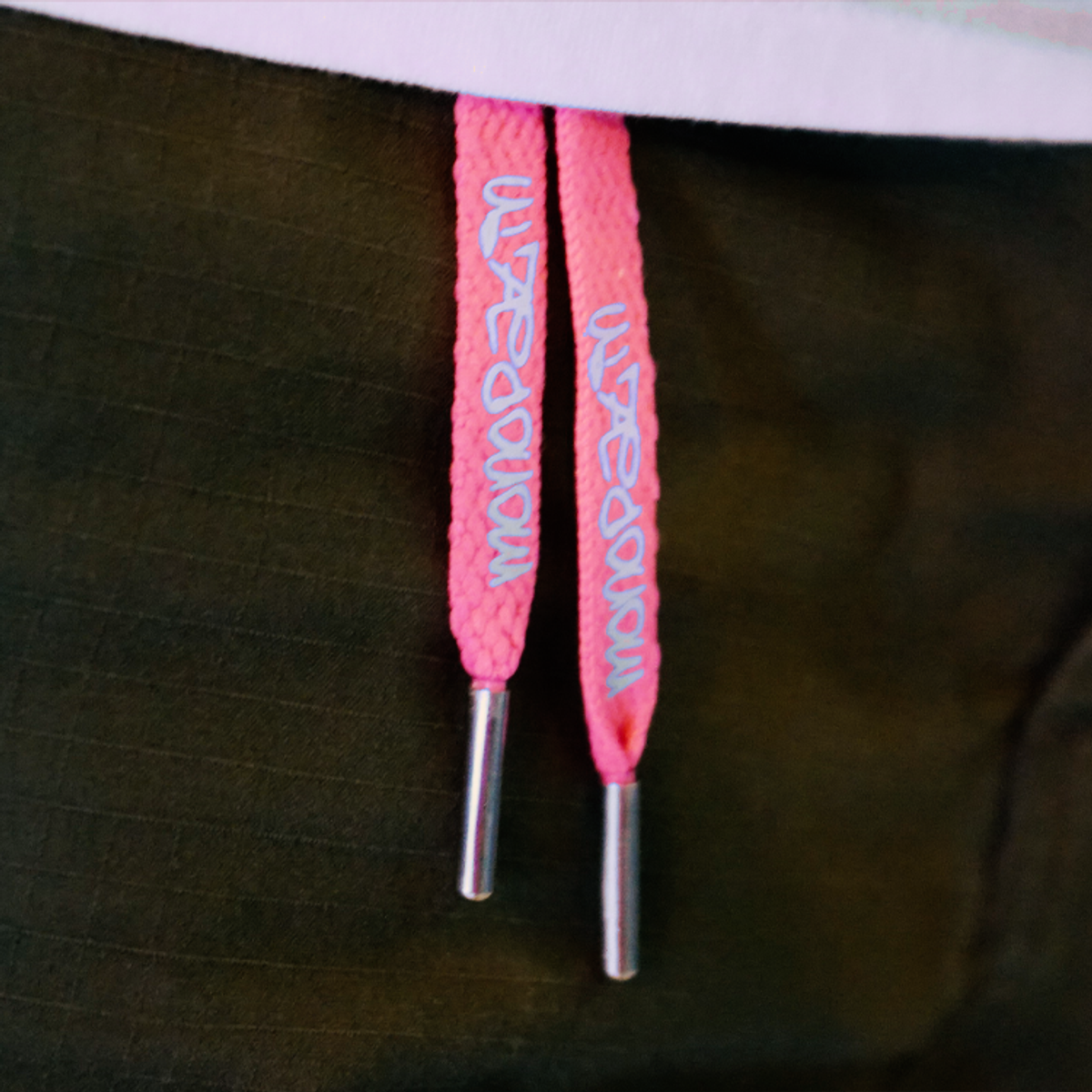 모노파틴(MONOPATIN) night light shoelace belt - safety pink / reflective skyblue