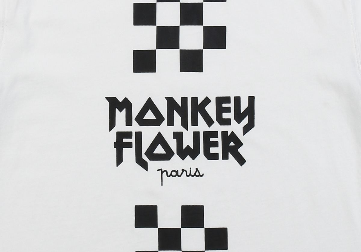 몽키플라워(Monkey Flower) 공용  블럭배색소매 레귤러핏 반팔티셔츠/MM1WTS01U WHITE