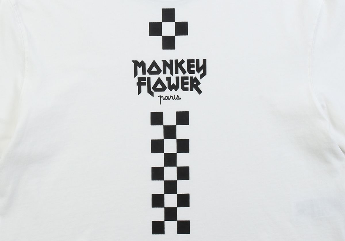 몽키플라워(Monkey Flower) 여성 체커보드 그래픽 루즈핏크롭티셔츠/MM1WTS02F WHITE