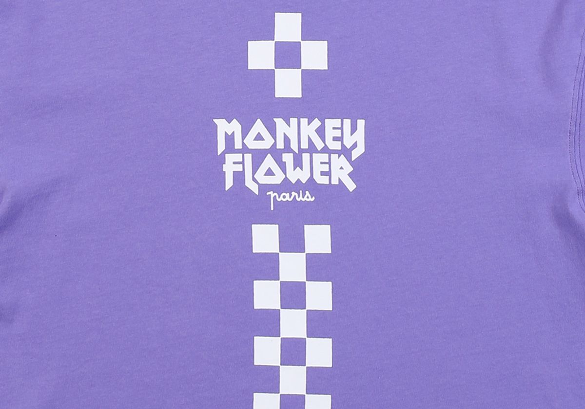 몽키플라워(Monkey Flower) 여성 체커보드 그래픽 루즈핏크롭티셔츠/MM1WTS02F VIOLET