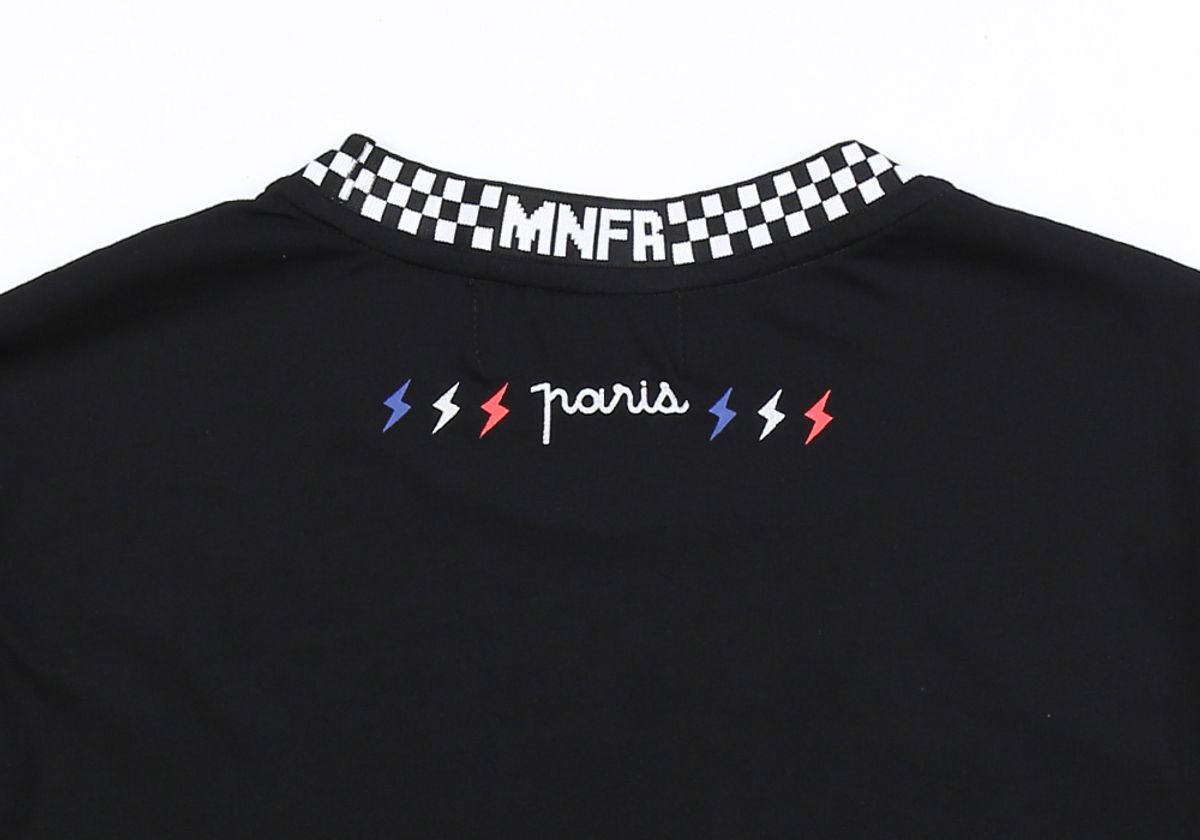 몽키플라워(Monkey Flower) 여성 체커보드 그래픽 루즈핏크롭티셔츠/MM1WTS02F BLACK