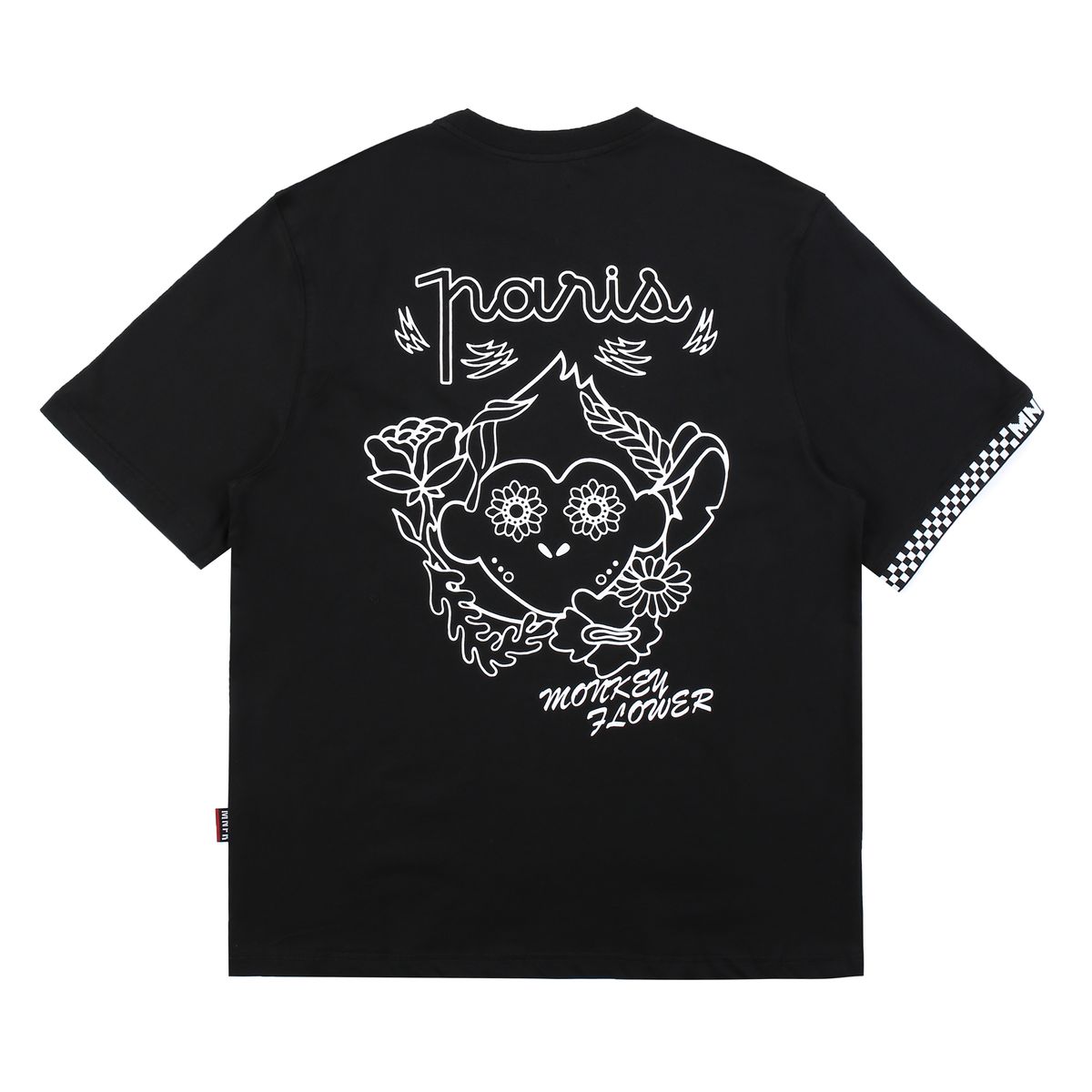 몽키플라워(Monkey Flower) 공용  트로피칼 그래픽 레귤러핏 기본반팔티/MM1WTS04U BLACK