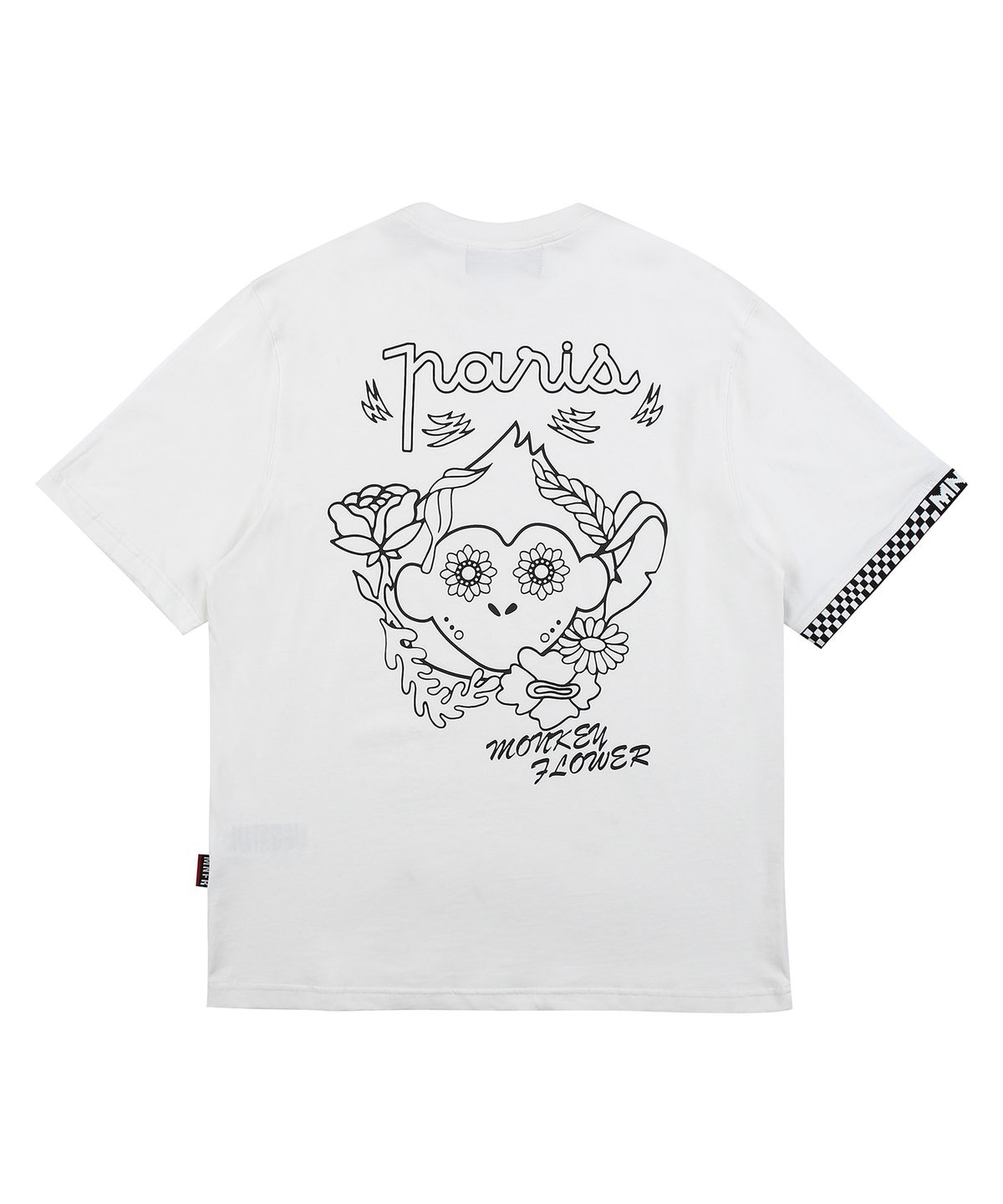 몽키플라워(Monkey Flower) 공용  트로피칼 그래픽 레귤러핏 기본반팔티/MM1WTS04U BLACK