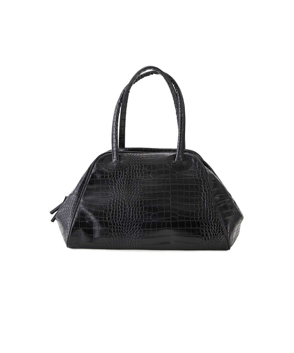 크리스틴프로젝트(CHRISTINE PROJECT) TWO ZIPPER BAG CROC ORIGINAL(BLACK PEPPER)