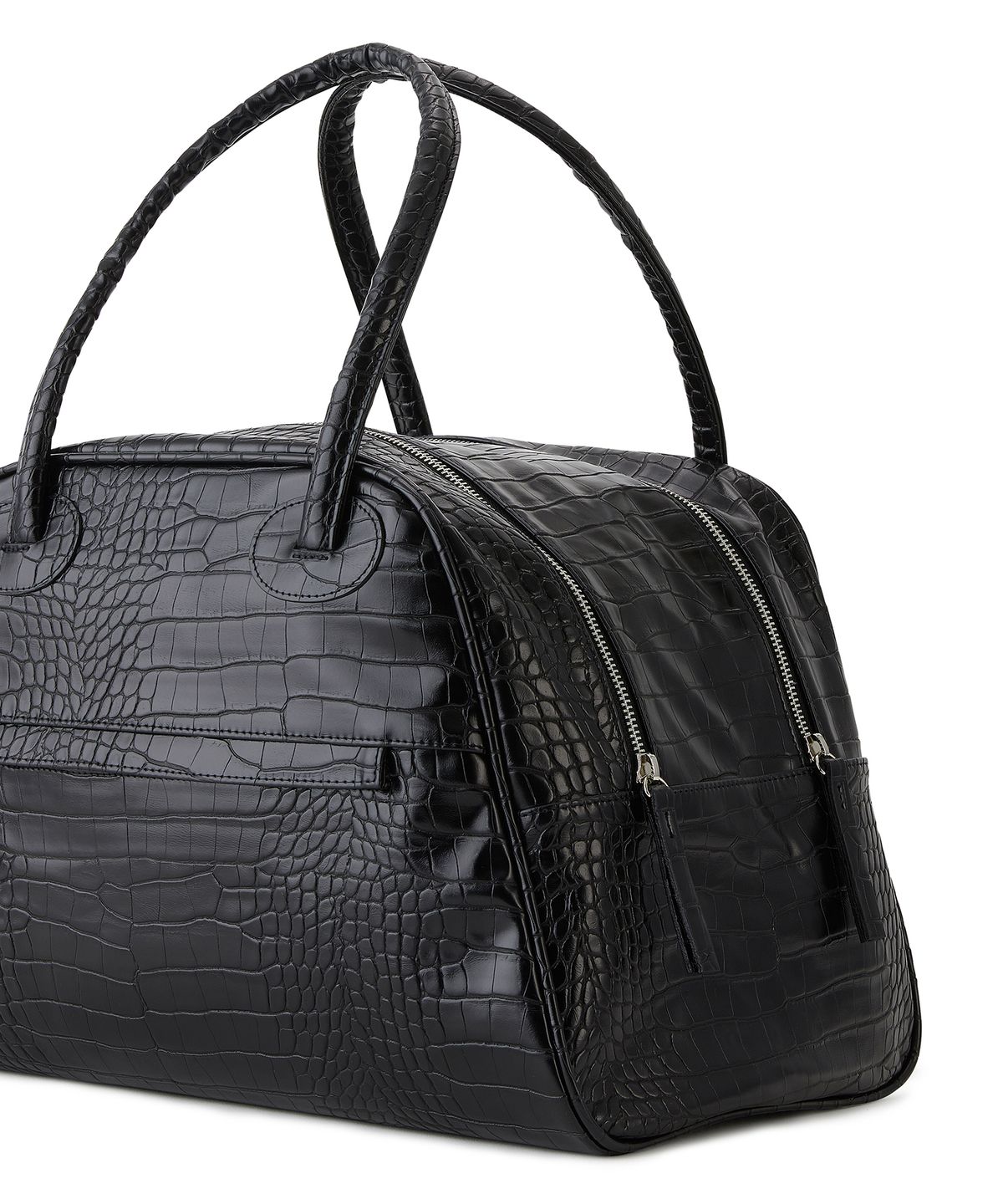 크리스틴프로젝트(CHRISTINE PROJECT) TWO ZIPPER BAG CROC ORIGINAL(BLACK PEPPER)