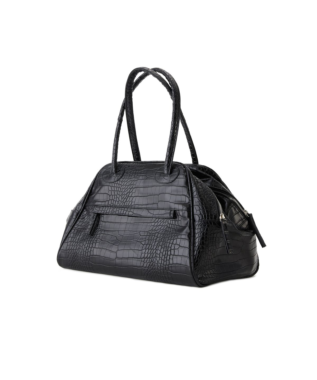 크리스틴프로젝트(CHRISTINE PROJECT) TWO ZIPPER BAG CROC ORIGINAL(BLACK PEPPER)