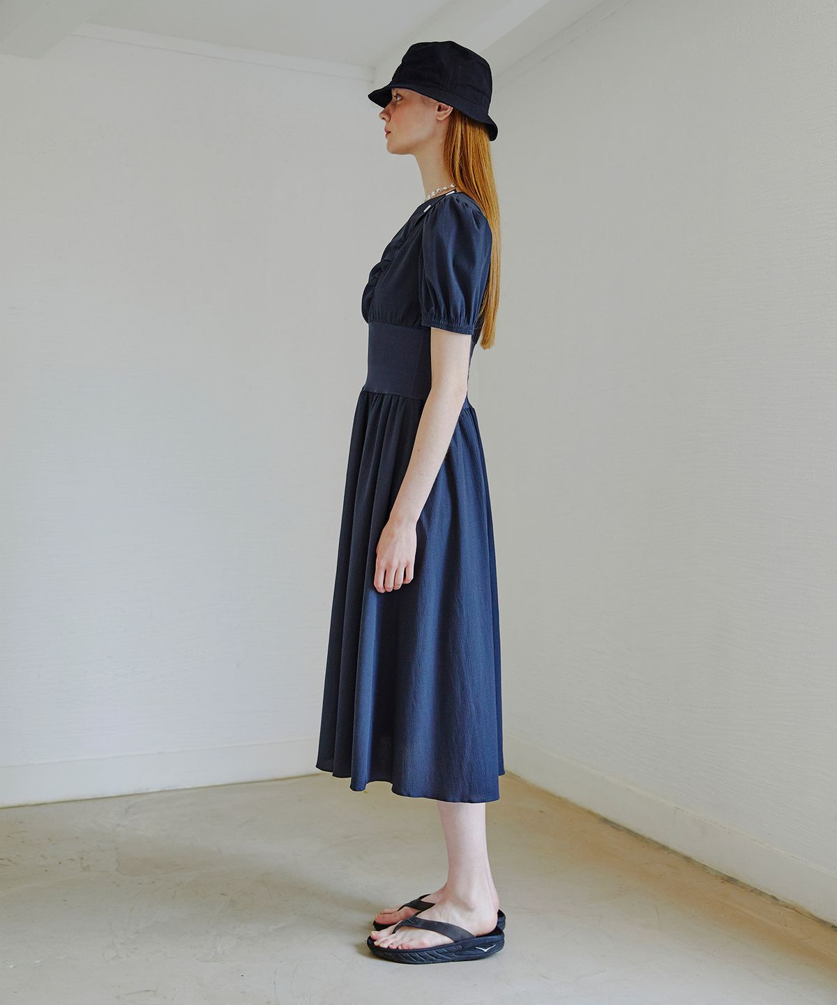 에트몽(ETMON) Waist Ribbed Dress  Black