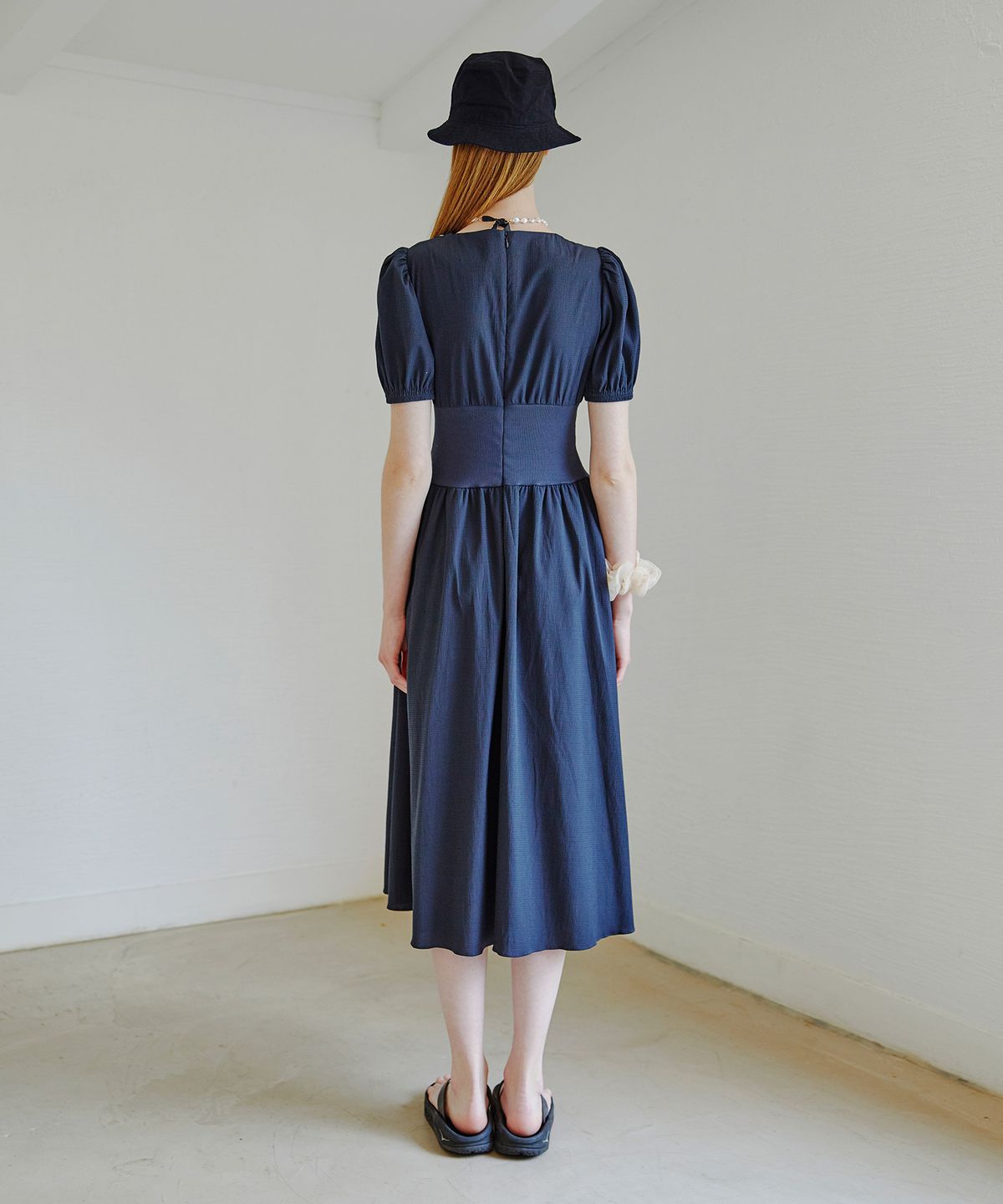 에트몽(ETMON) Waist Ribbed Dress  Black