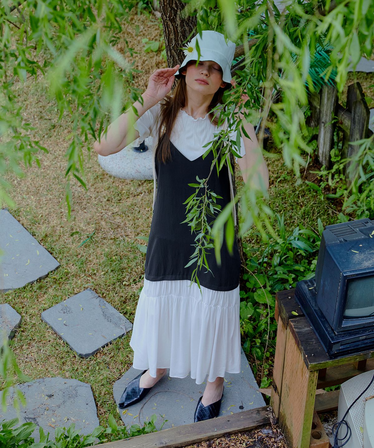 에트몽(ETMON) Rope Strap Dress  Navy