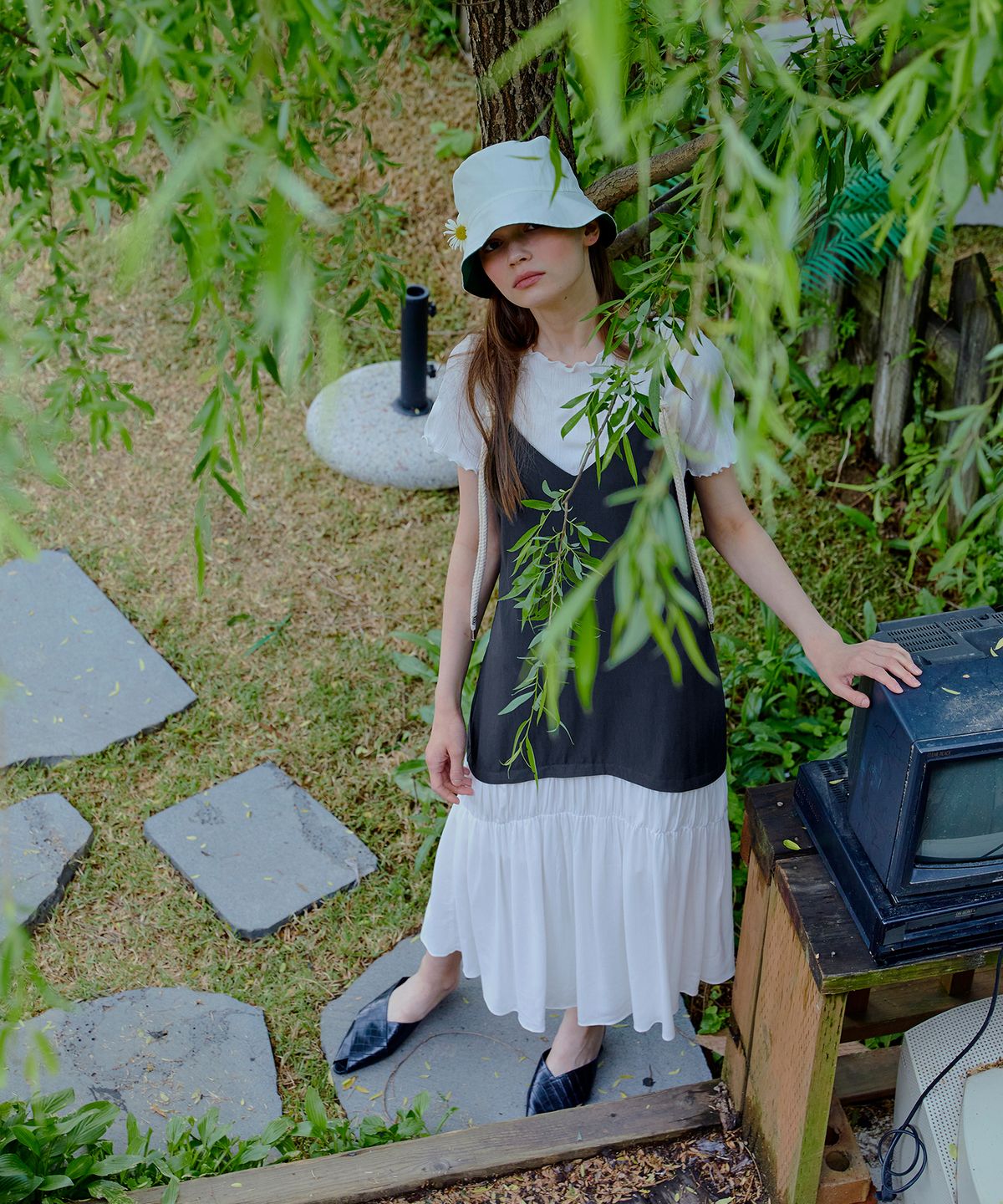 에트몽(ETMON) Rope Strap Dress  Navy