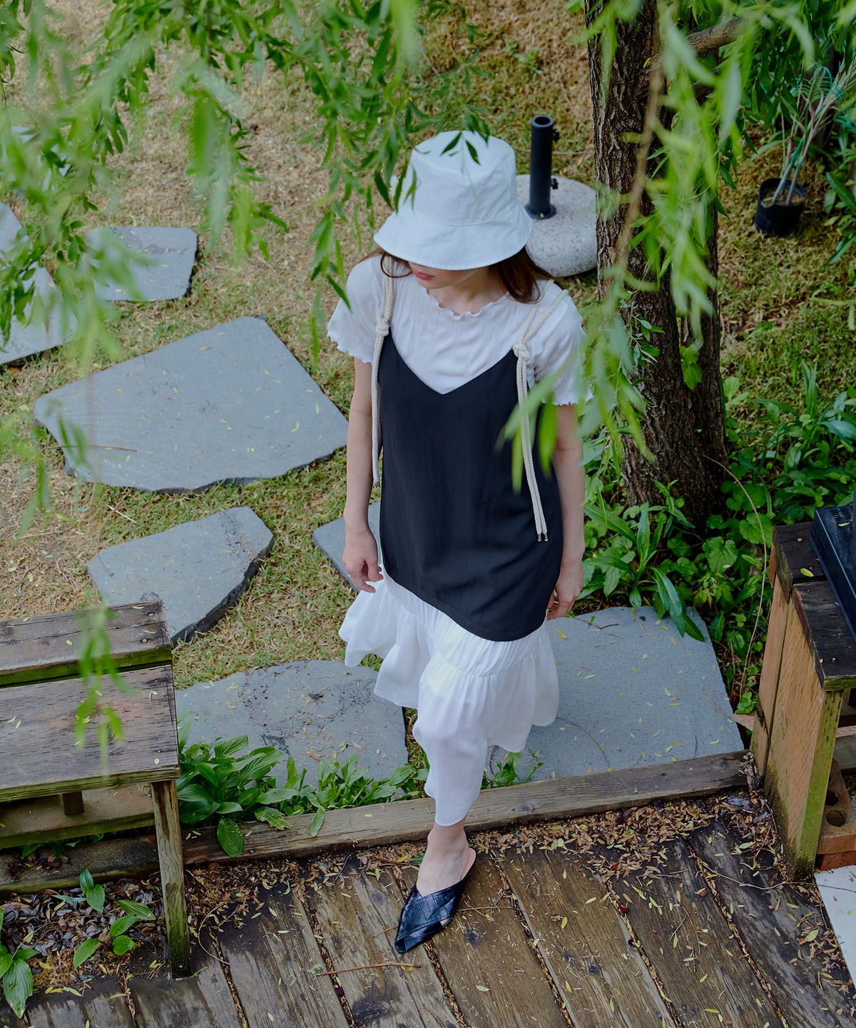 에트몽(ETMON) Rope Strap Dress  Navy
