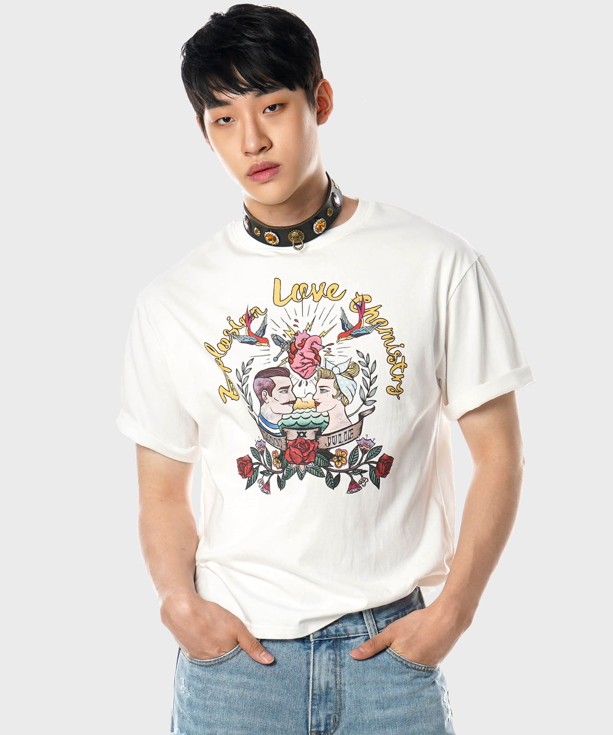 언티지(UNTAGE) 올드스쿨 프린트 오버사이즈 티셔츠(UNISEX)_UTT-ST14