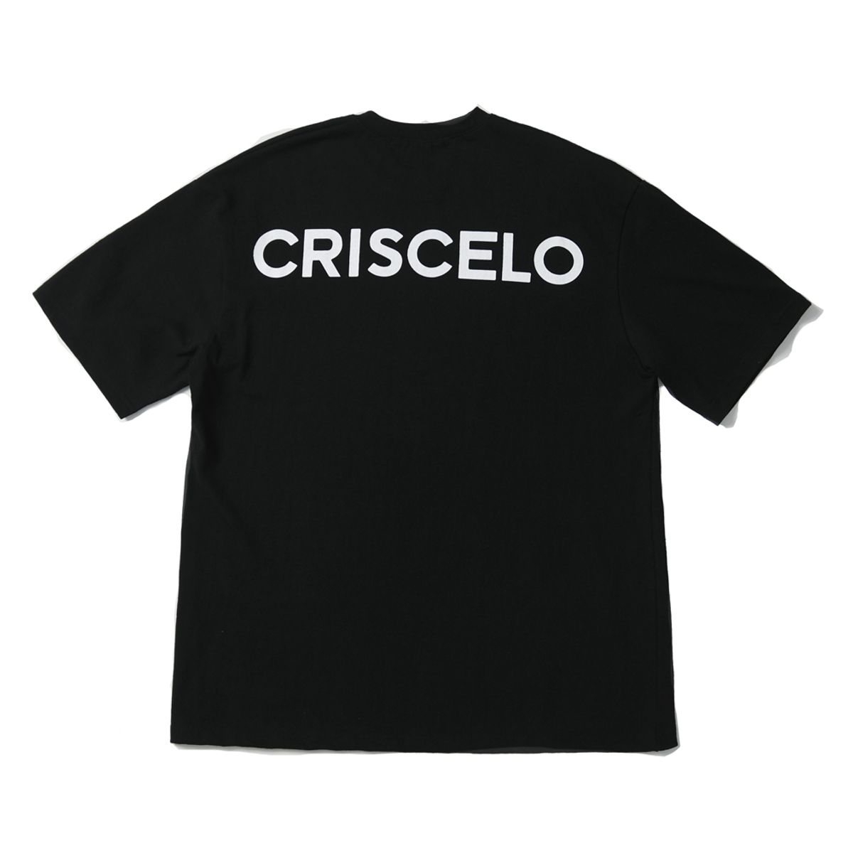 크리스첼로(CRISCELO) (공용) 백로고 - (블랙 20수 오버핏)