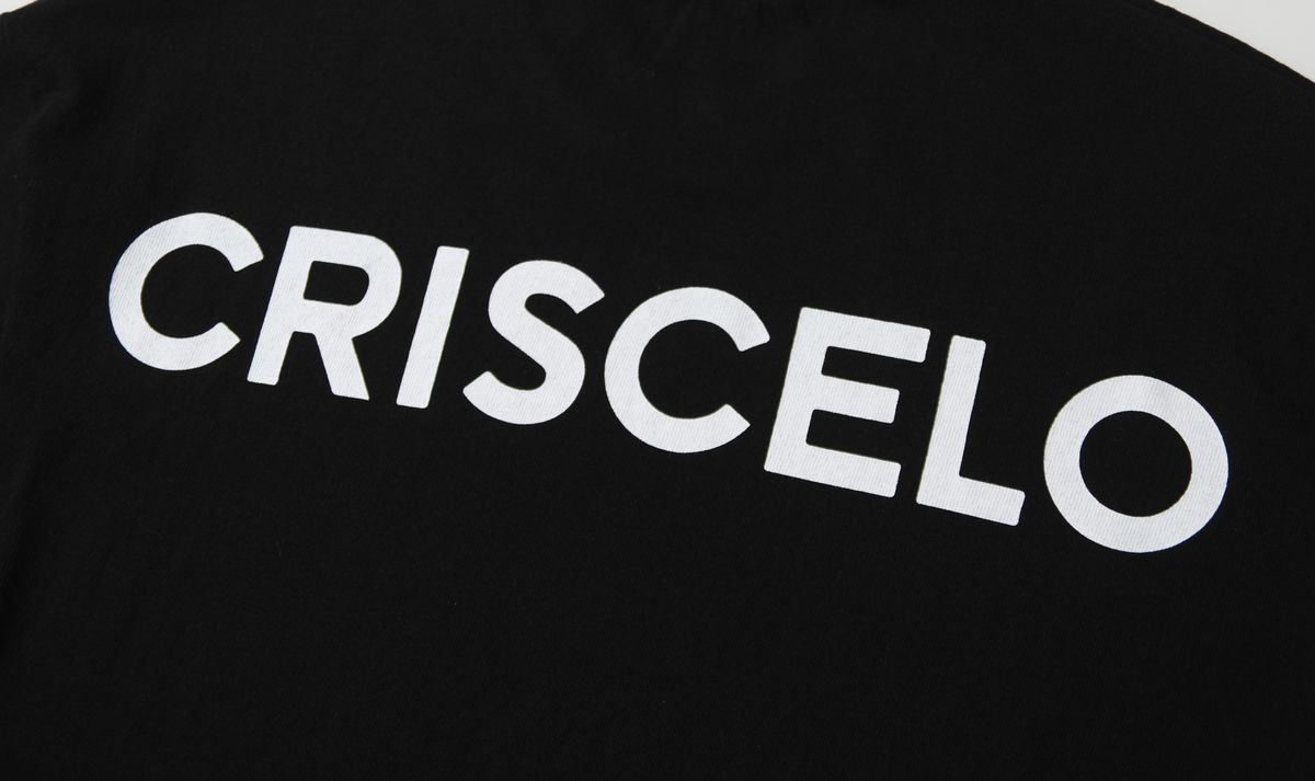 크리스첼로(CRISCELO) (공용) 백로고 - (블랙 20수 오버핏)