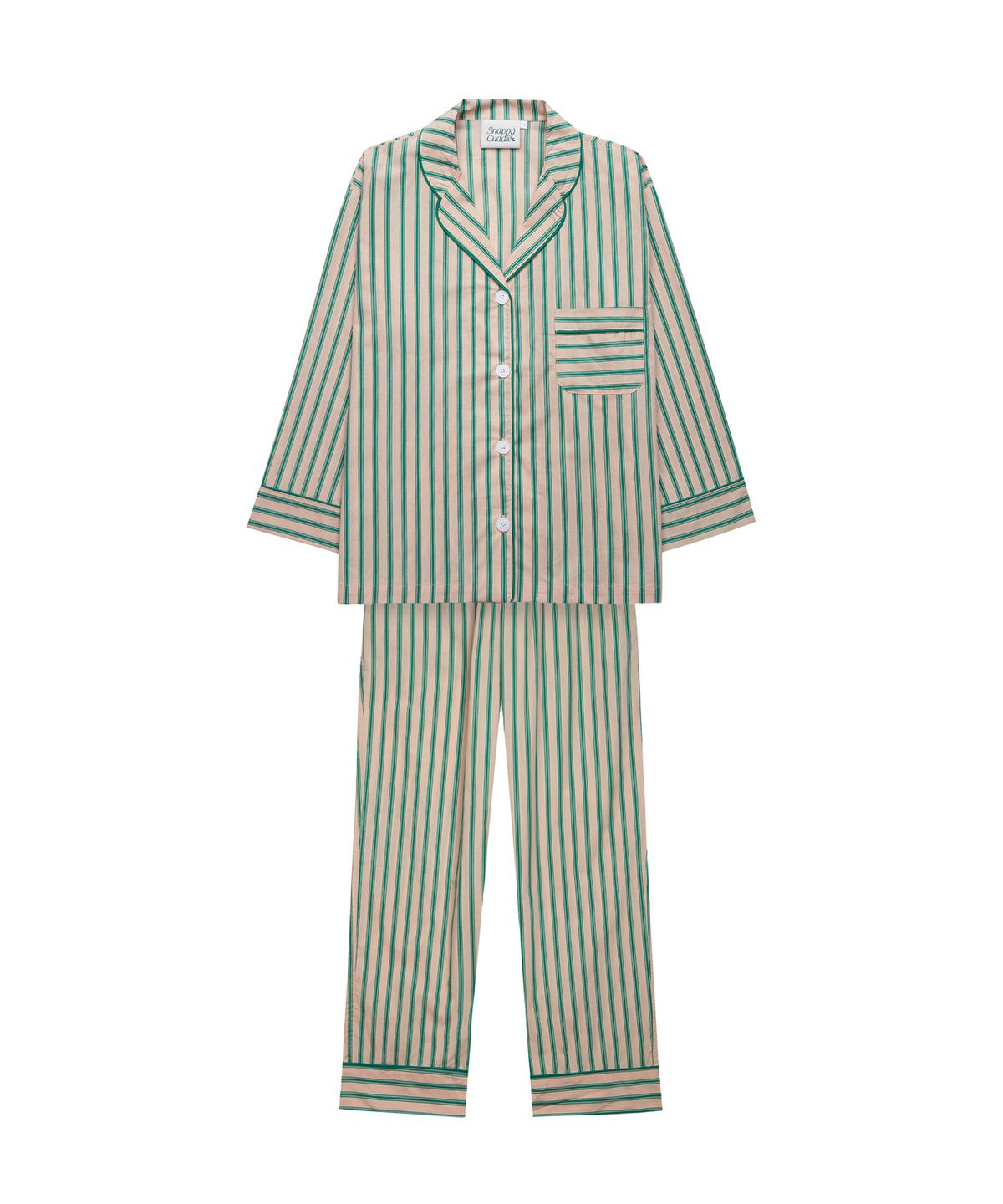 스내피커들(SNAPPY CUDDLE) Chilling Stripe Pajama Set (Green)