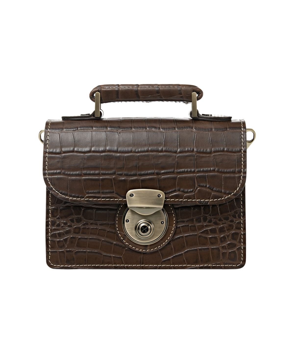 브로그앤머로우(BROGUE AND MORROW) CROCO NEMO Bag (Chocolate)