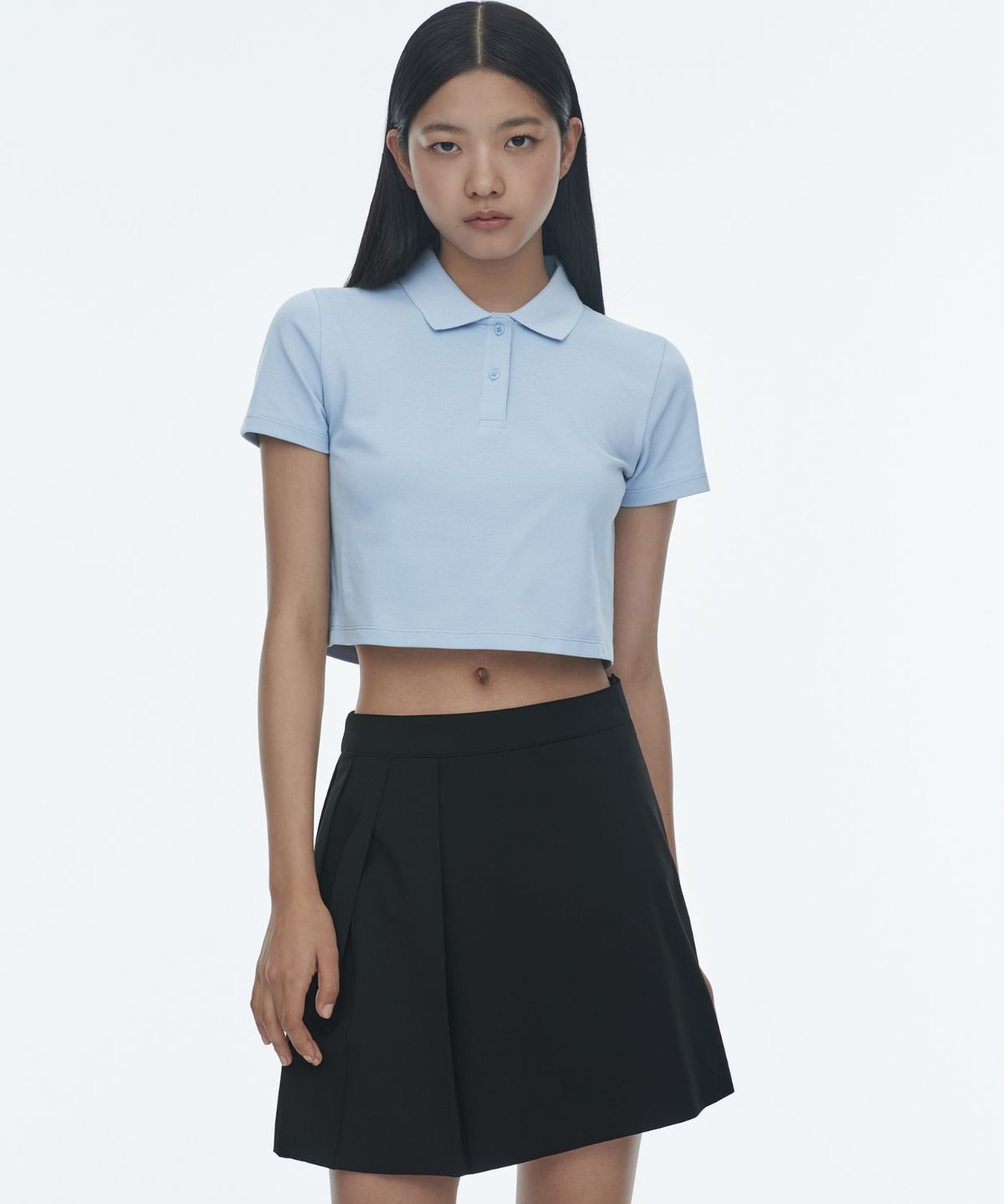 무신사 스탠다드 우먼(MUSINSA STANDARD WOMAN) 우먼즈 하프 플리츠 미니 스커트 [블랙]