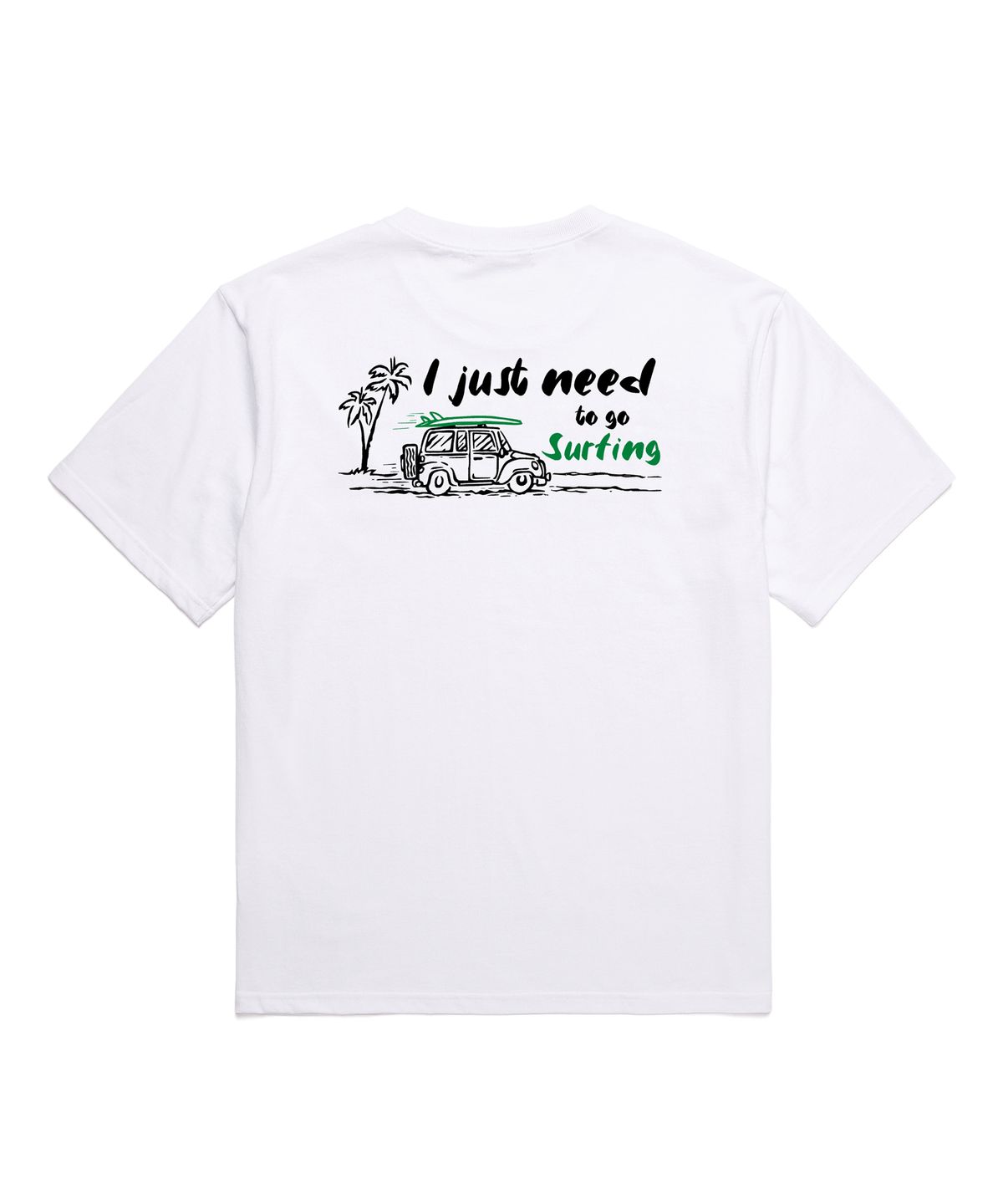 밴웍스(VANNWORKS) I just need to go surfing 오버핏 반팔 티셔츠 (VNCTS239) 화이트