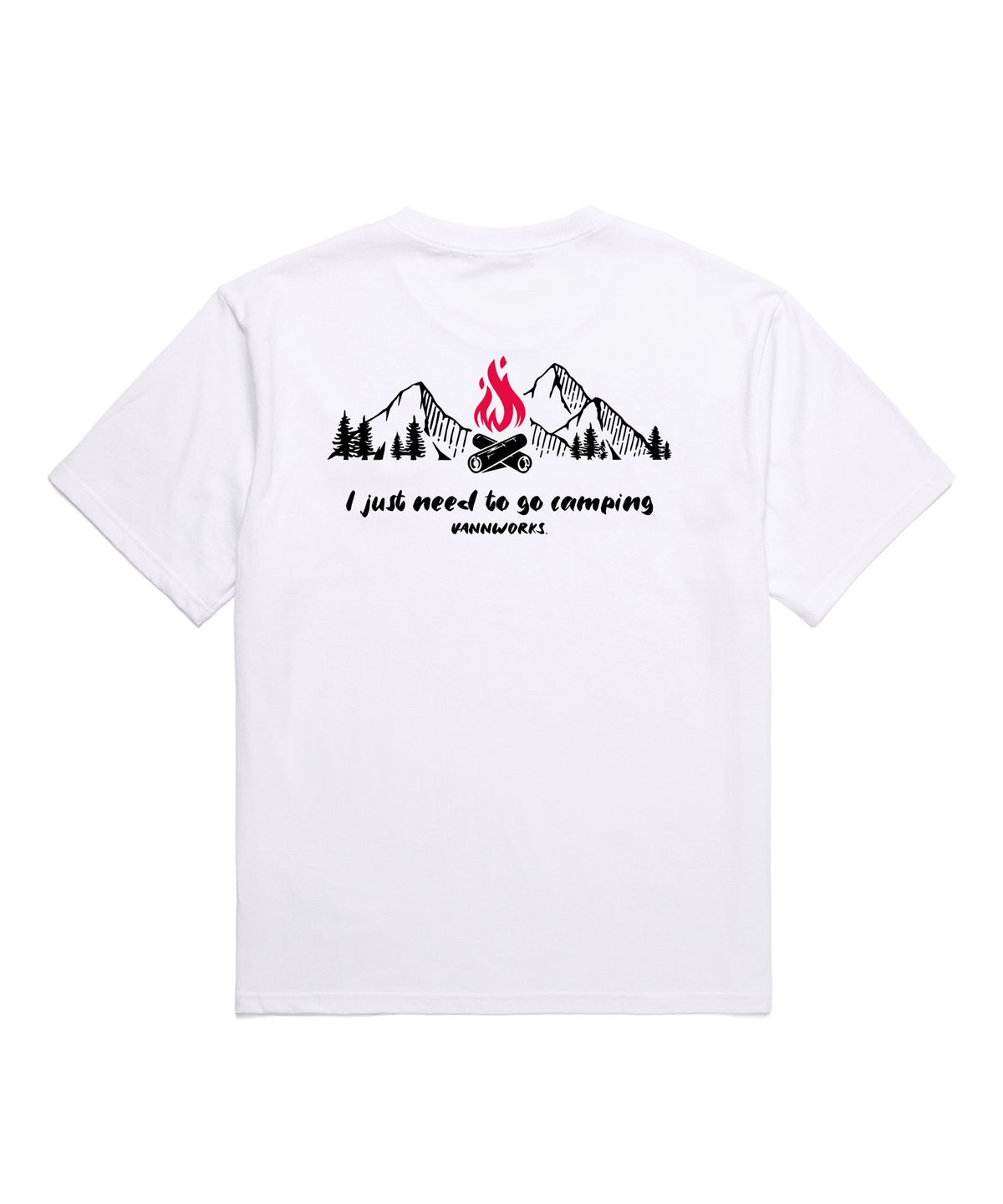 밴웍스(VANNWORKS) I just need to go camping 오버핏 반팔 티셔츠 (VNCTS240) 화이트