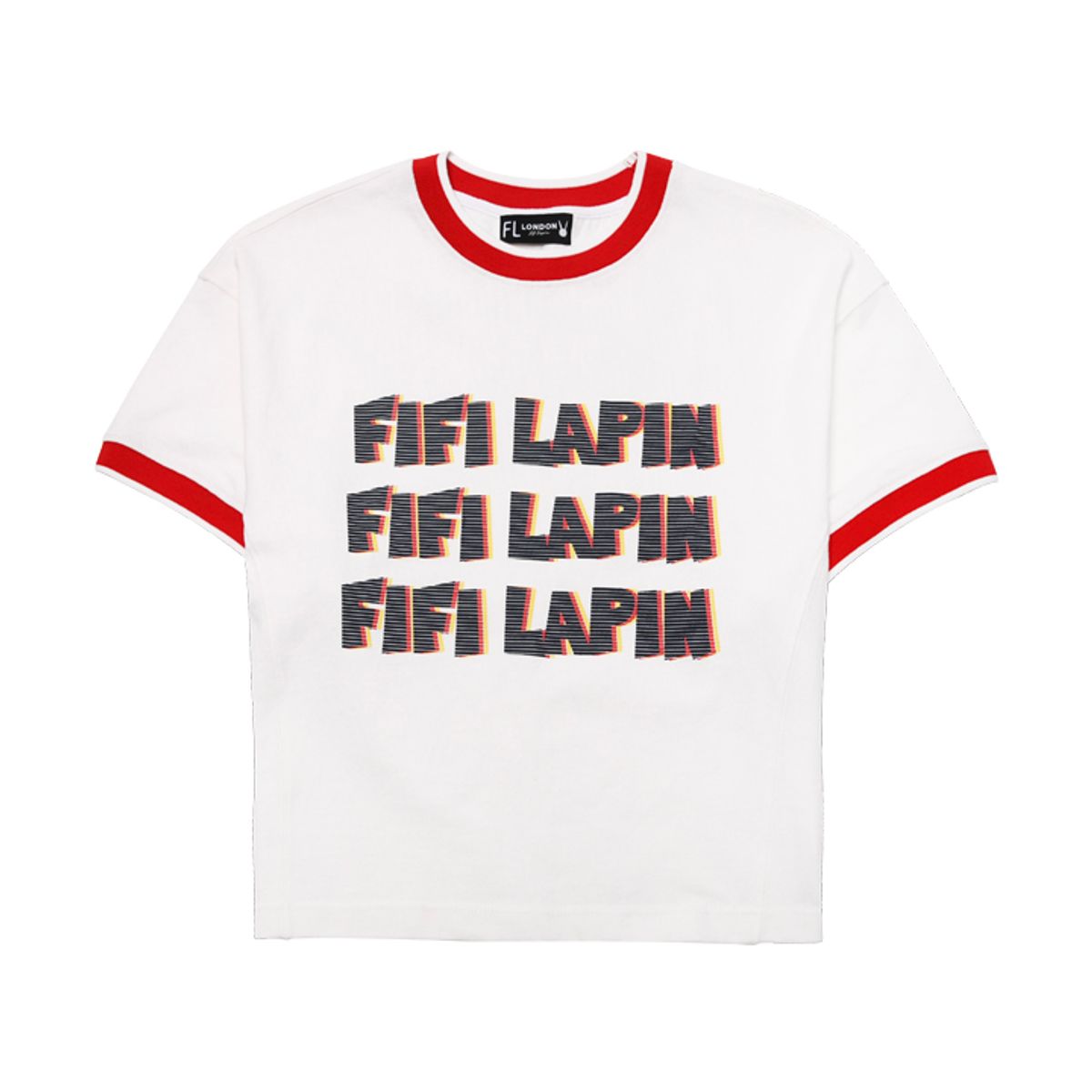 피피라핀(FIFI LAPIN) 니트 시보리 디테일 반팔 티셔츠/FS8WTS03F WHITE BLACK