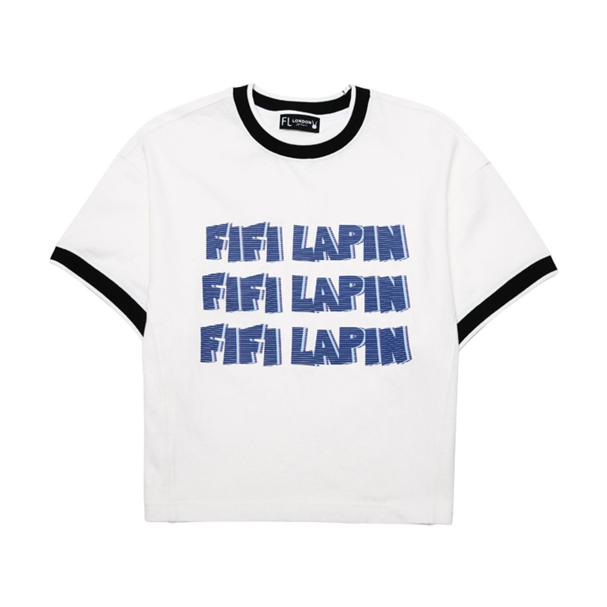 피피라핀(FIFI LAPIN) 니트 시보리 디테일 반팔 티셔츠/FS8WTS03F WHITE RED