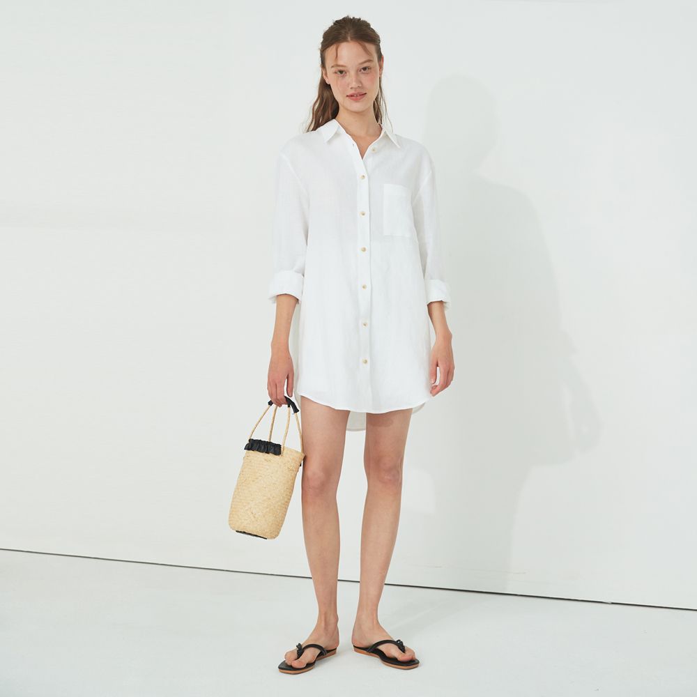 MUSINSA公式 | RIDIFI FRAIS LINEN RONG SHIRT_WHITE