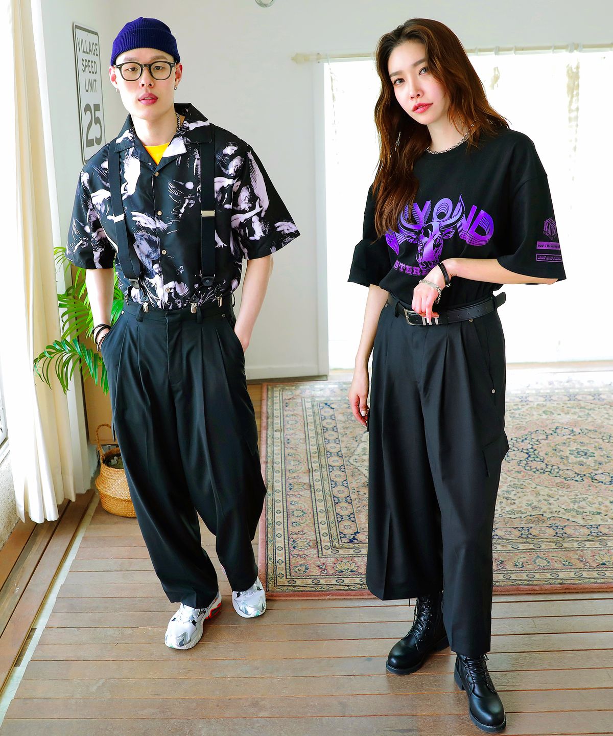 바우스트(BAUST) 투턱 사이드 포켓 와이드 슬랙스[BLACK]