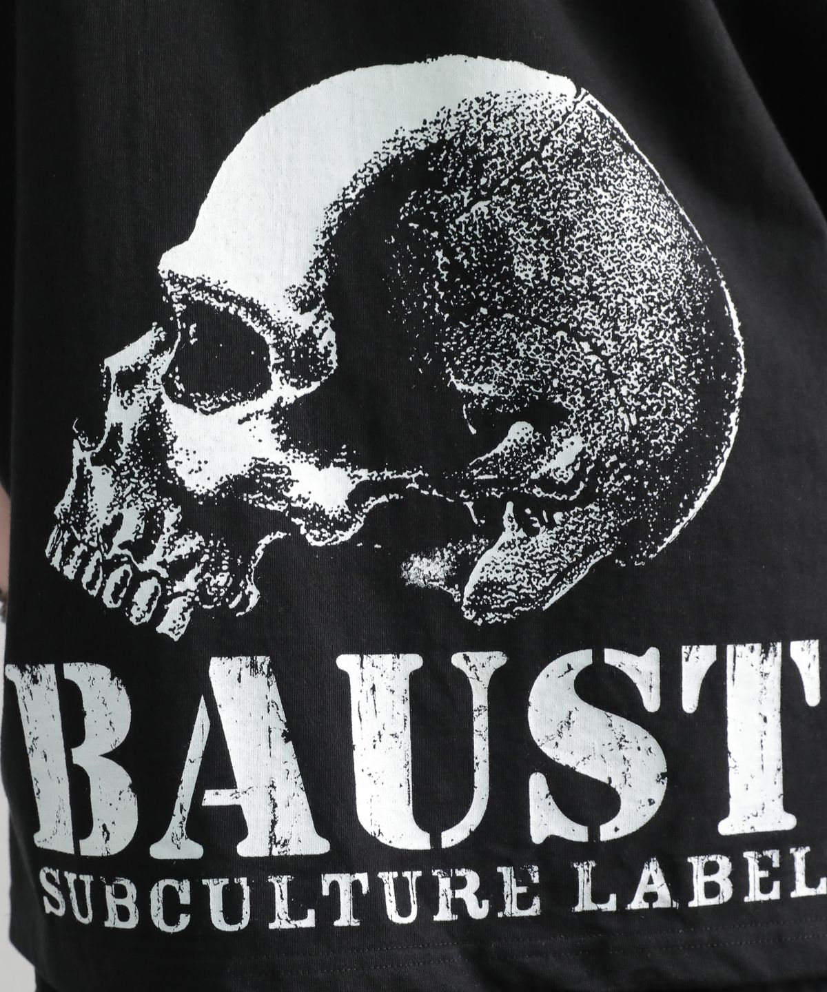바우스트(BAUST) 버팔로 시그니처 로고 7부소매 해골 반팔티[BLACK]