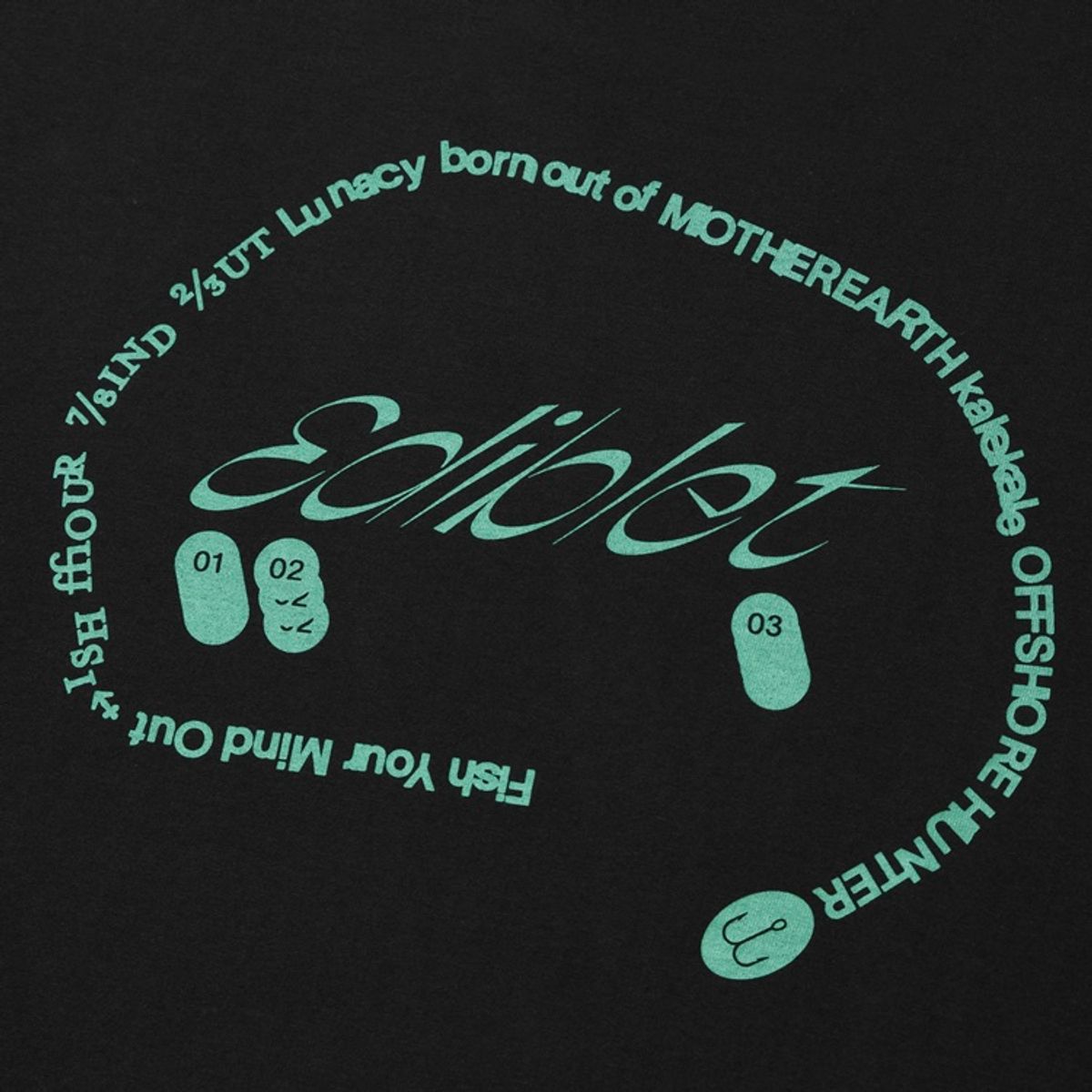 에디블렛(EDIBLET) LUNACY 프린트 티셔츠