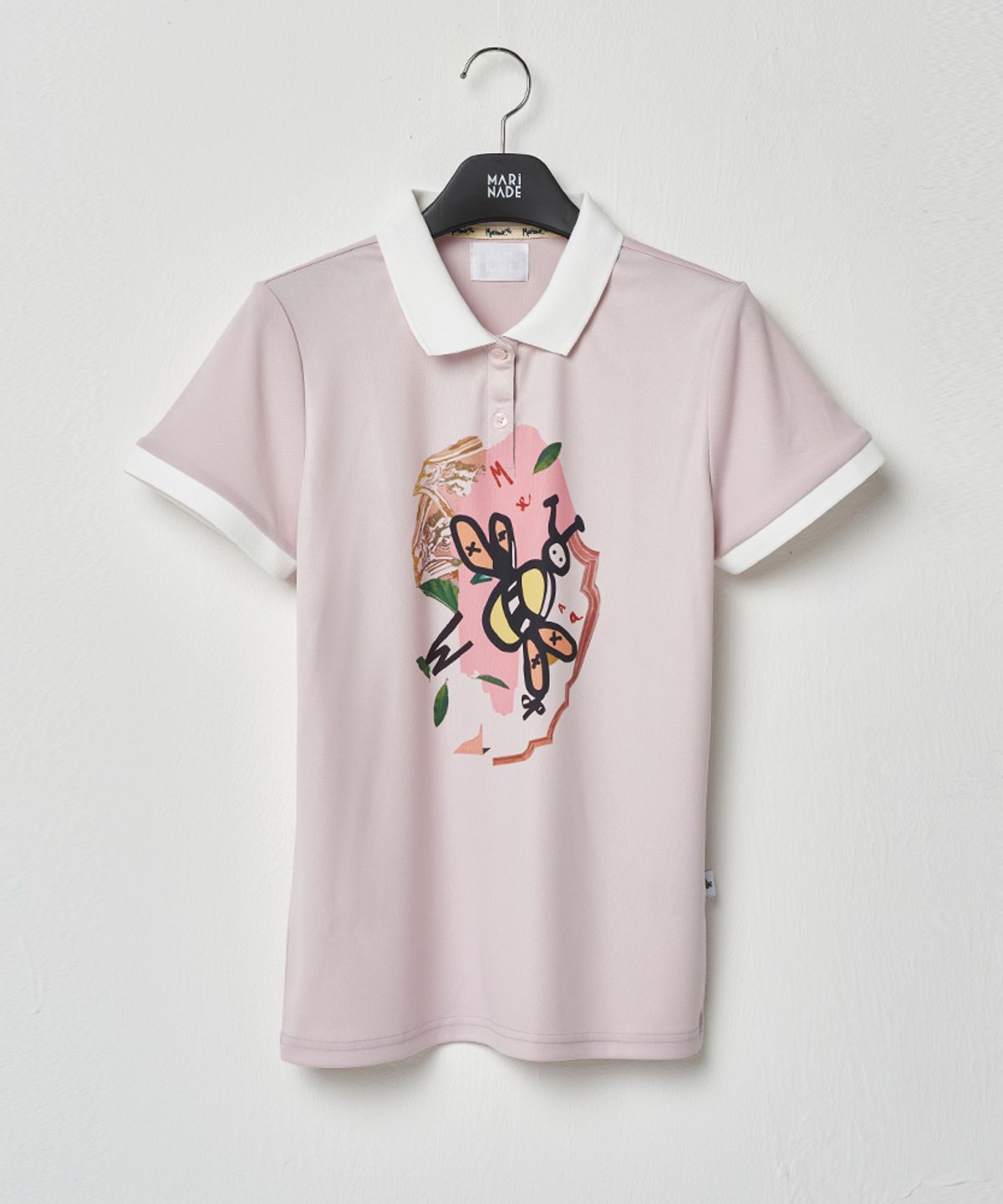 마리네이드(MARINADE) 골프 프린트 배색 카라 티셔츠 - 2color