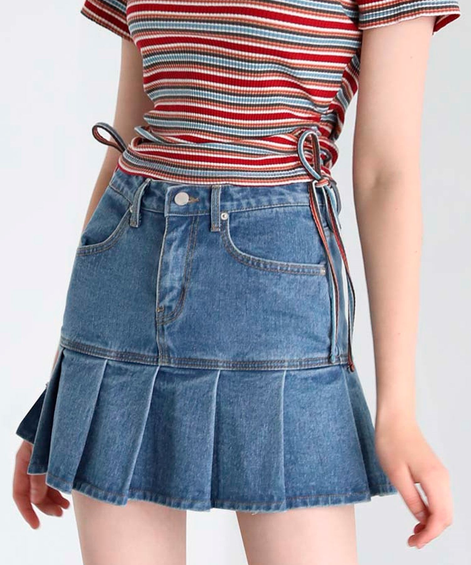 [AVANDRESS] PLEATS DENIM Skirt 全3色 MUSINSA | AVANDRESS PLEATS DENIM SKIRT BLACK