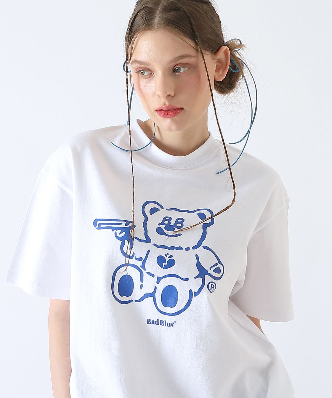 ★23SS★【Bad Blue】★BadBear Graphic Oversized Te.e★ MUSINSA | BADBLUE BadBear Tee White