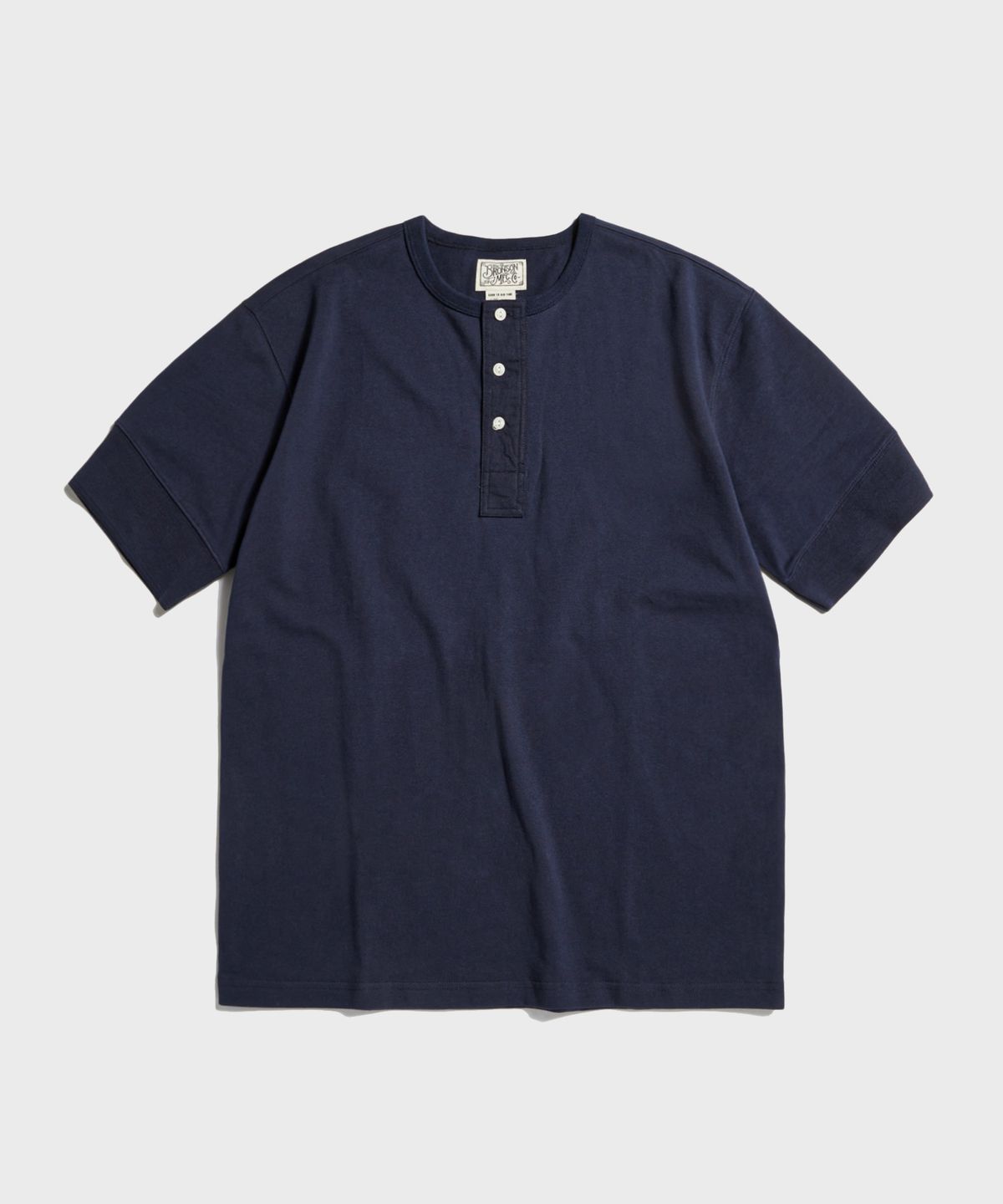 브론슨(BRONSON) Vintage Short Sleeve Henley Tee Navy