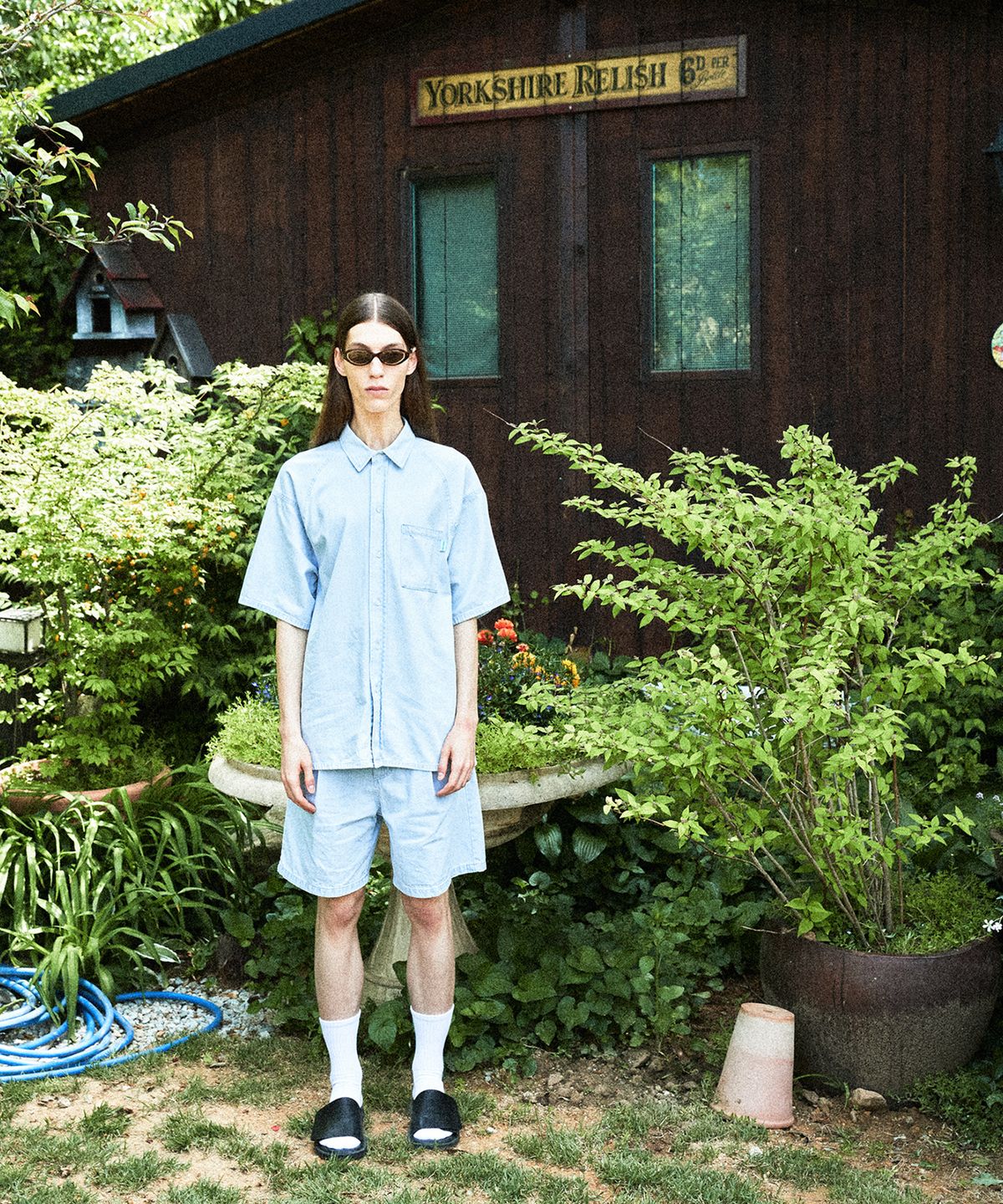 인스턴트펑크(INSTANTFUNK) Ms 핀턱 쇼츠 - 라이트블루