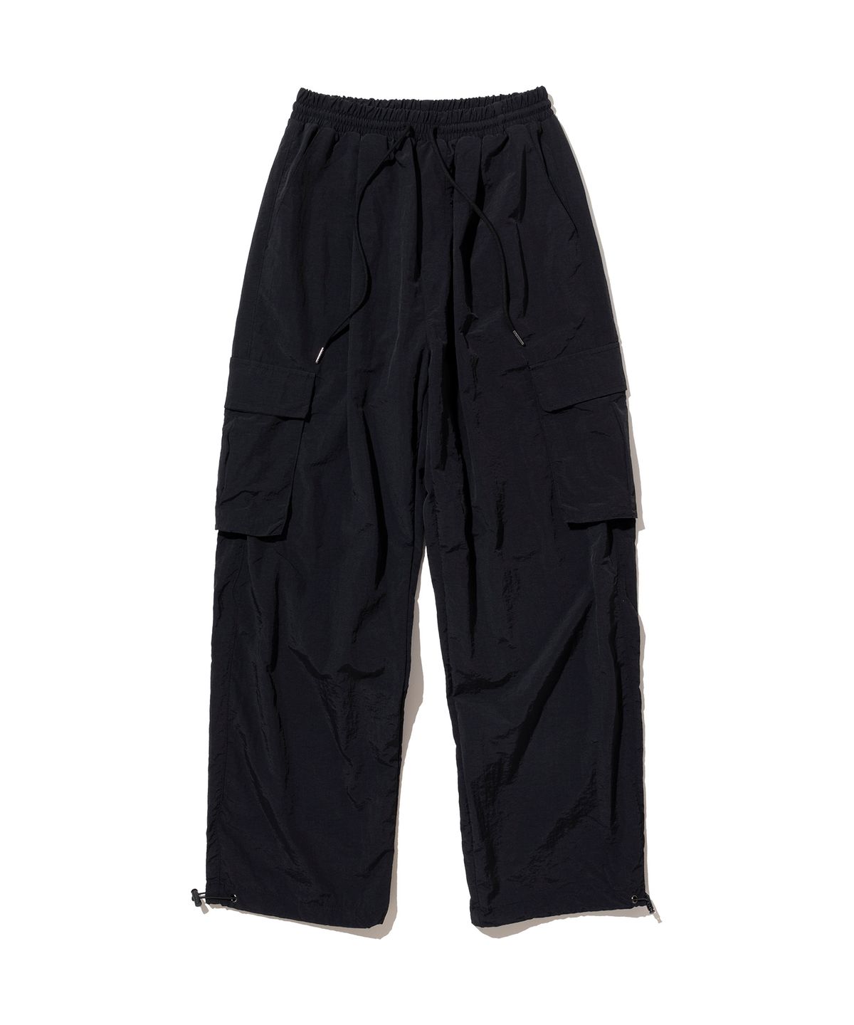 낫포너드(NOT4NERD) Nylon Cargo Wide Pants - Black