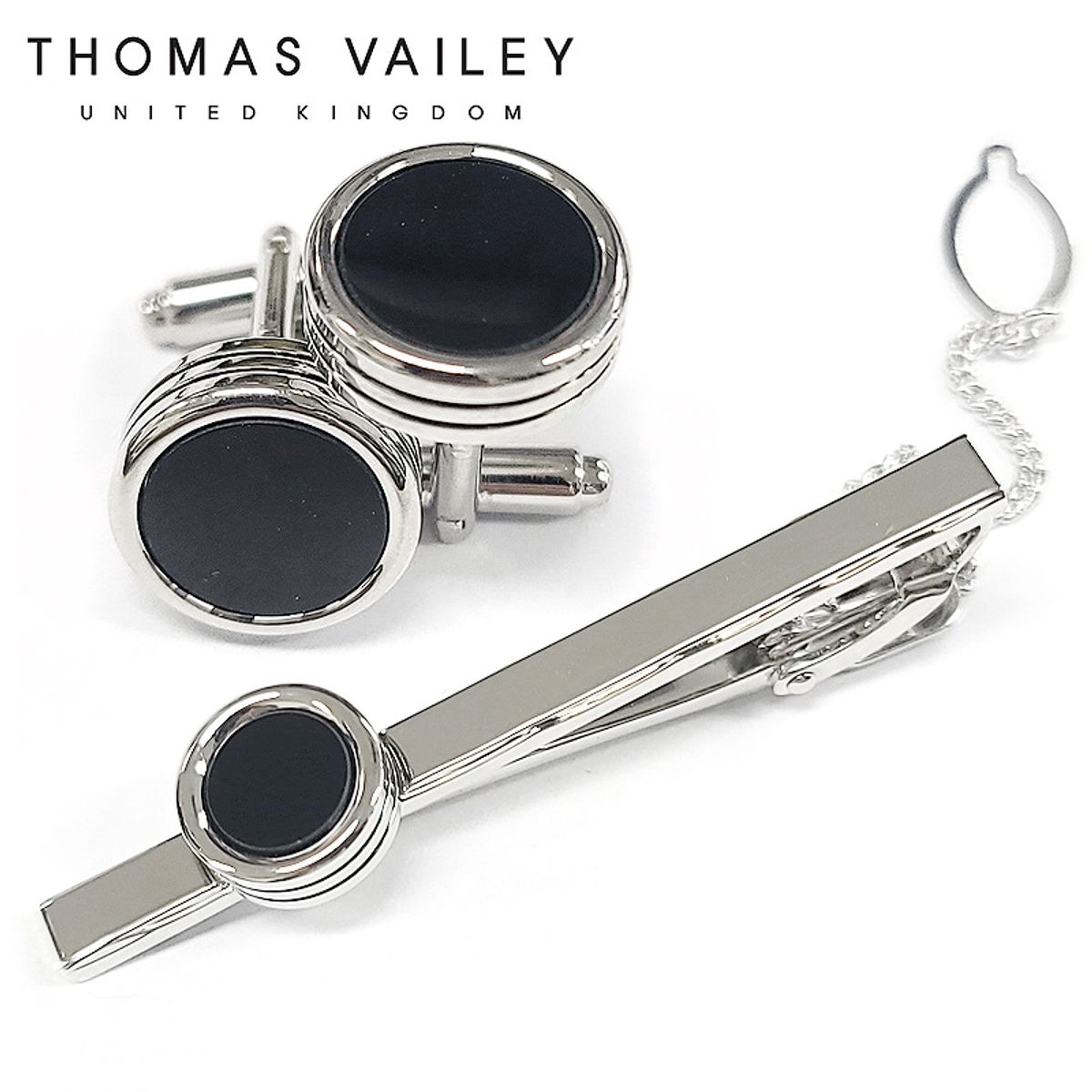 토마스 베일리(THOMAS VAILEY) 넥타이핀/커프스 세트-서클