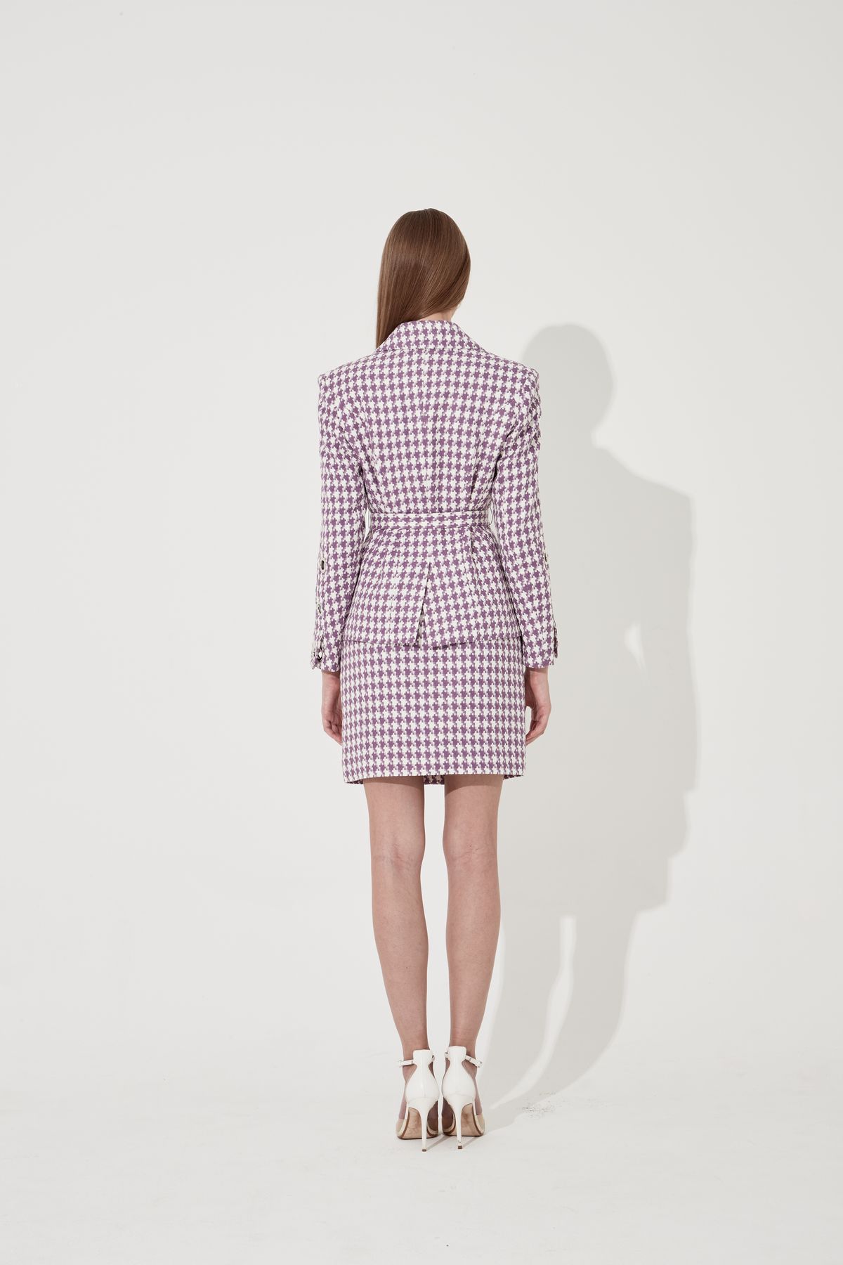 채뉴욕(CHAENEWYORK) Houndstooth check Eyelet Jacket [Purple]