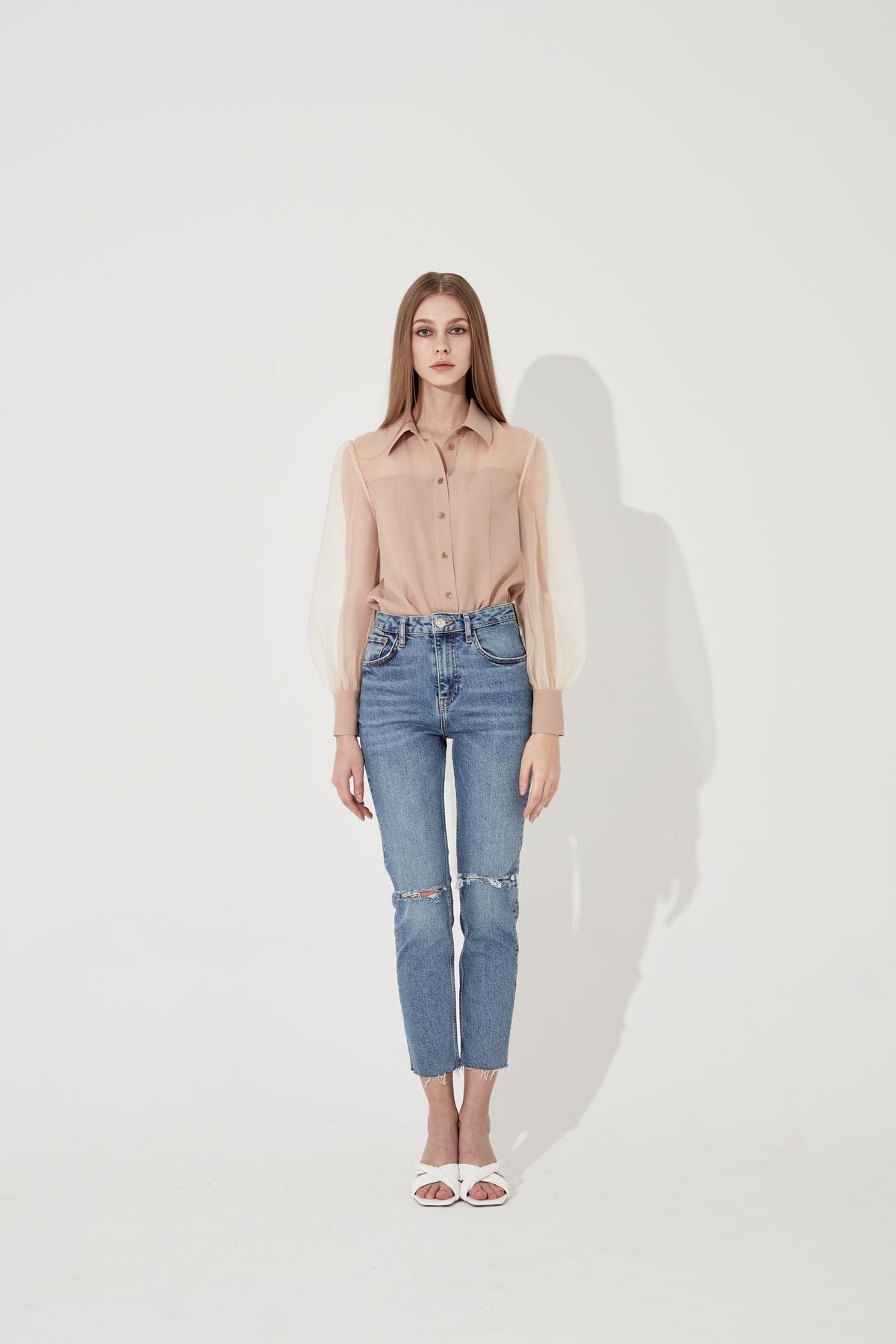 채뉴욕(CHAENEWYORK) Crispy Bustier shirts [Nude]