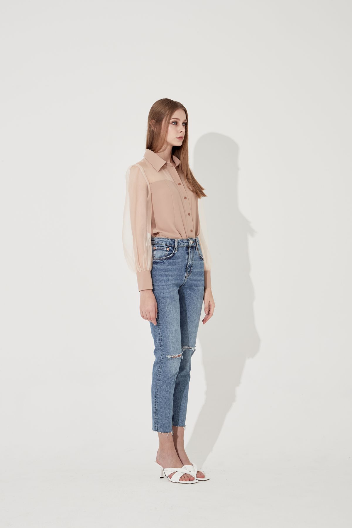 채뉴욕(CHAENEWYORK) Crispy Bustier shirts [Nude]
