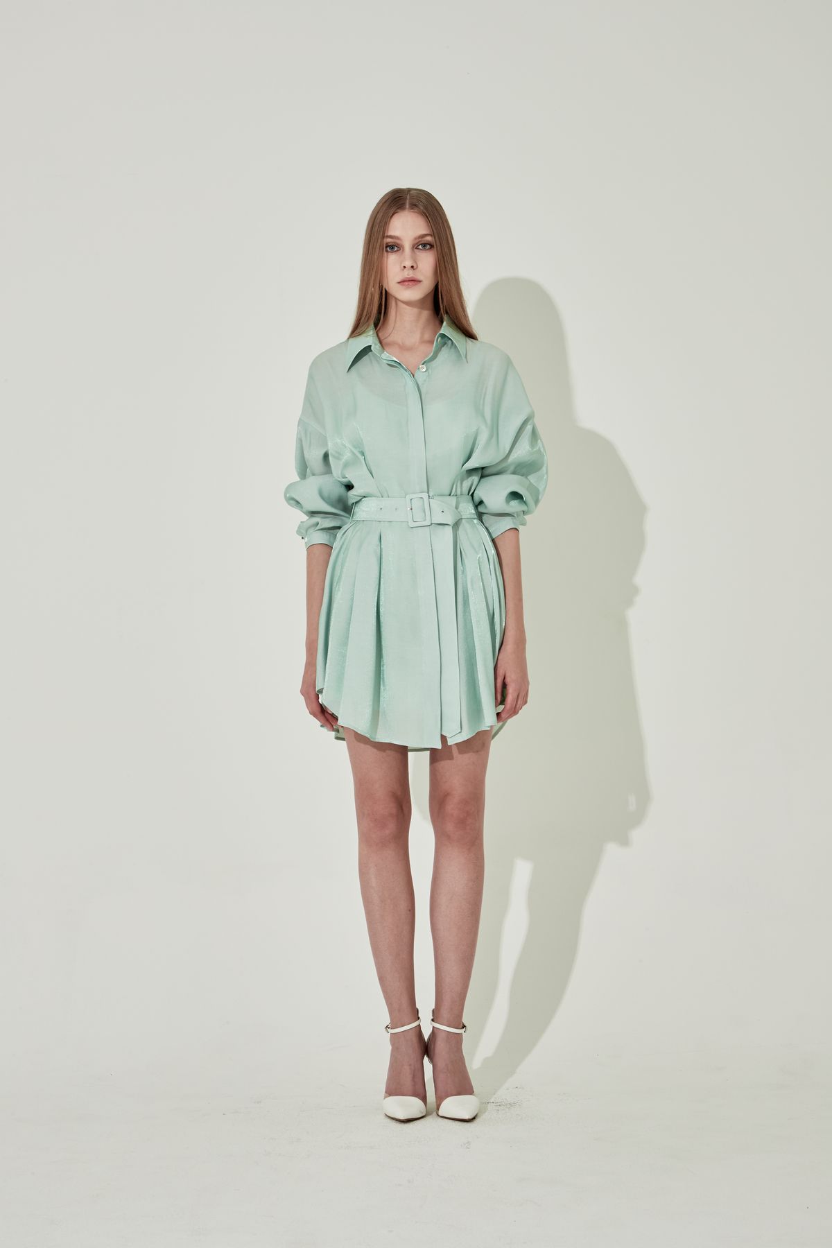 채뉴욕(CHAENEWYORK) The Boss Long Silk Dress [Mint]