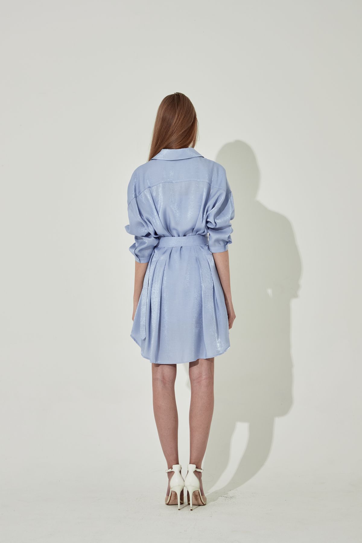채뉴욕(CHAENEWYORK) The Boss Long Silk Dress [Blue]