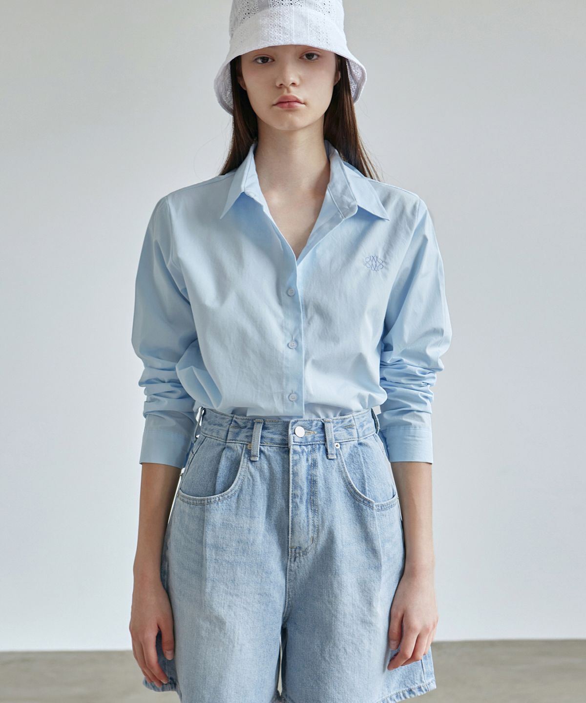 닉앤니콜(NICK&NICOLE) EMBROIDERY COTTON SHIRT_3 COLOR